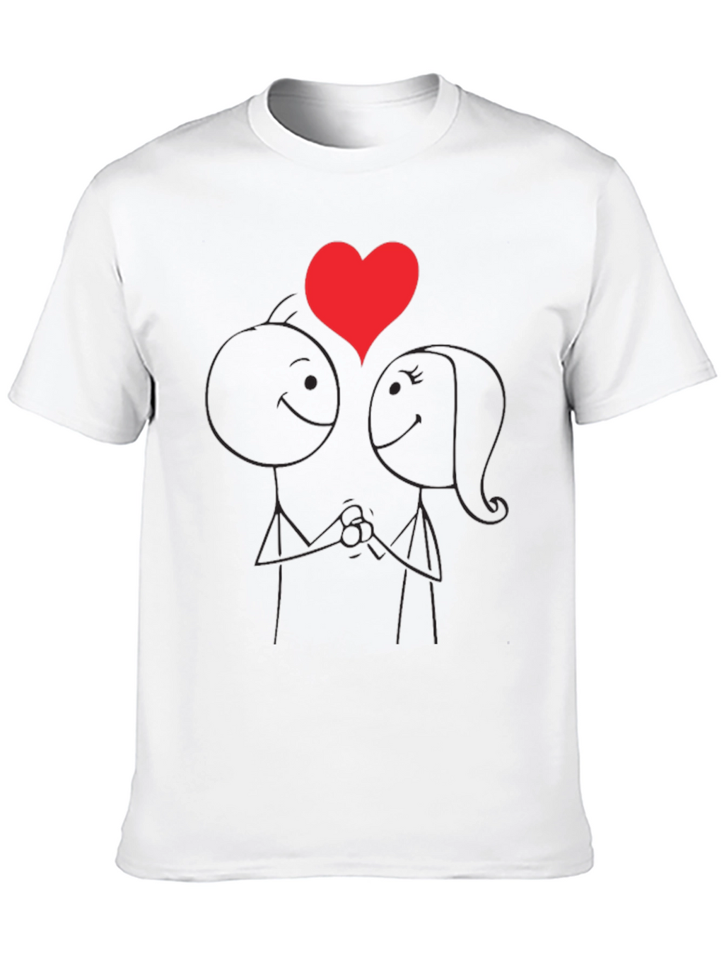 Romantic Stick Figure Couple T-Shirt