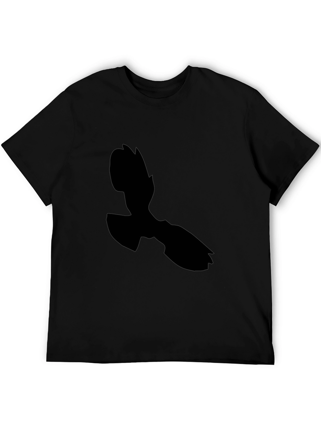 Black T-Shirt with Abstract Silhouette Design