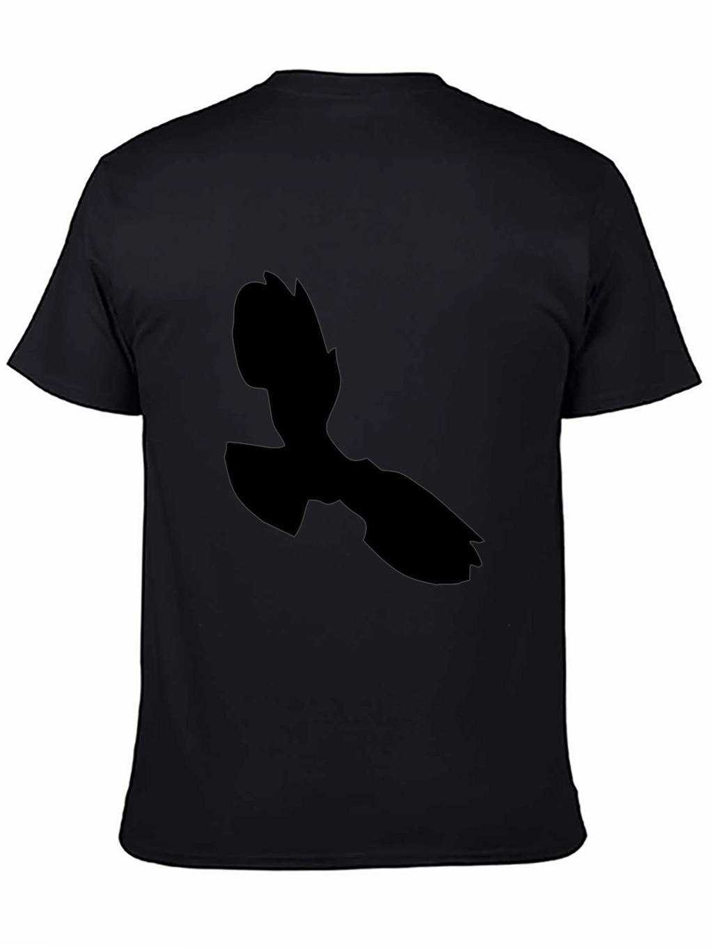 Black T-Shirt with Abstract Silhouette Design