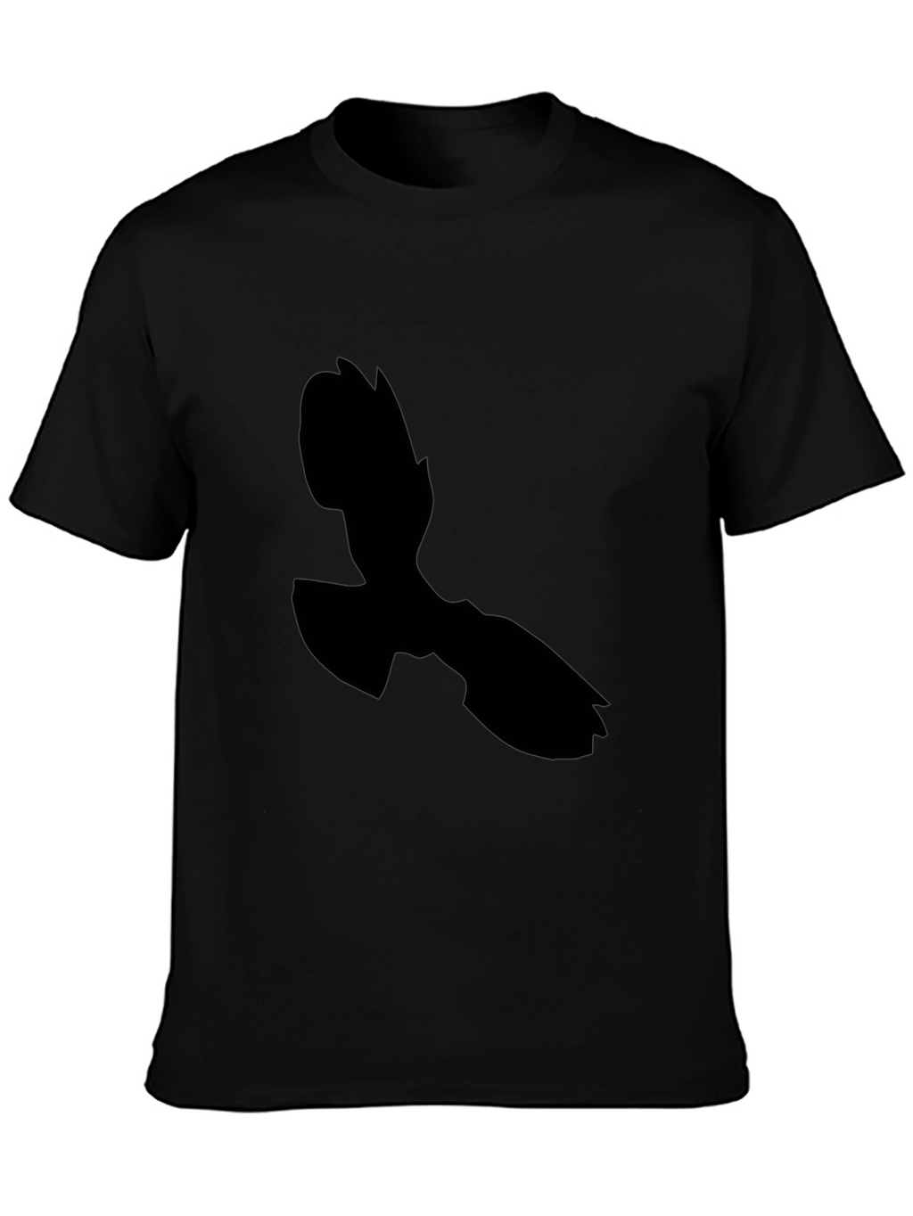 Black T-Shirt with Abstract Silhouette Design