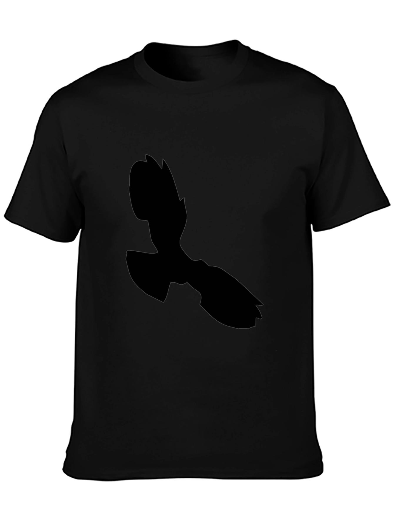 Black T-Shirt with Abstract Silhouette Design