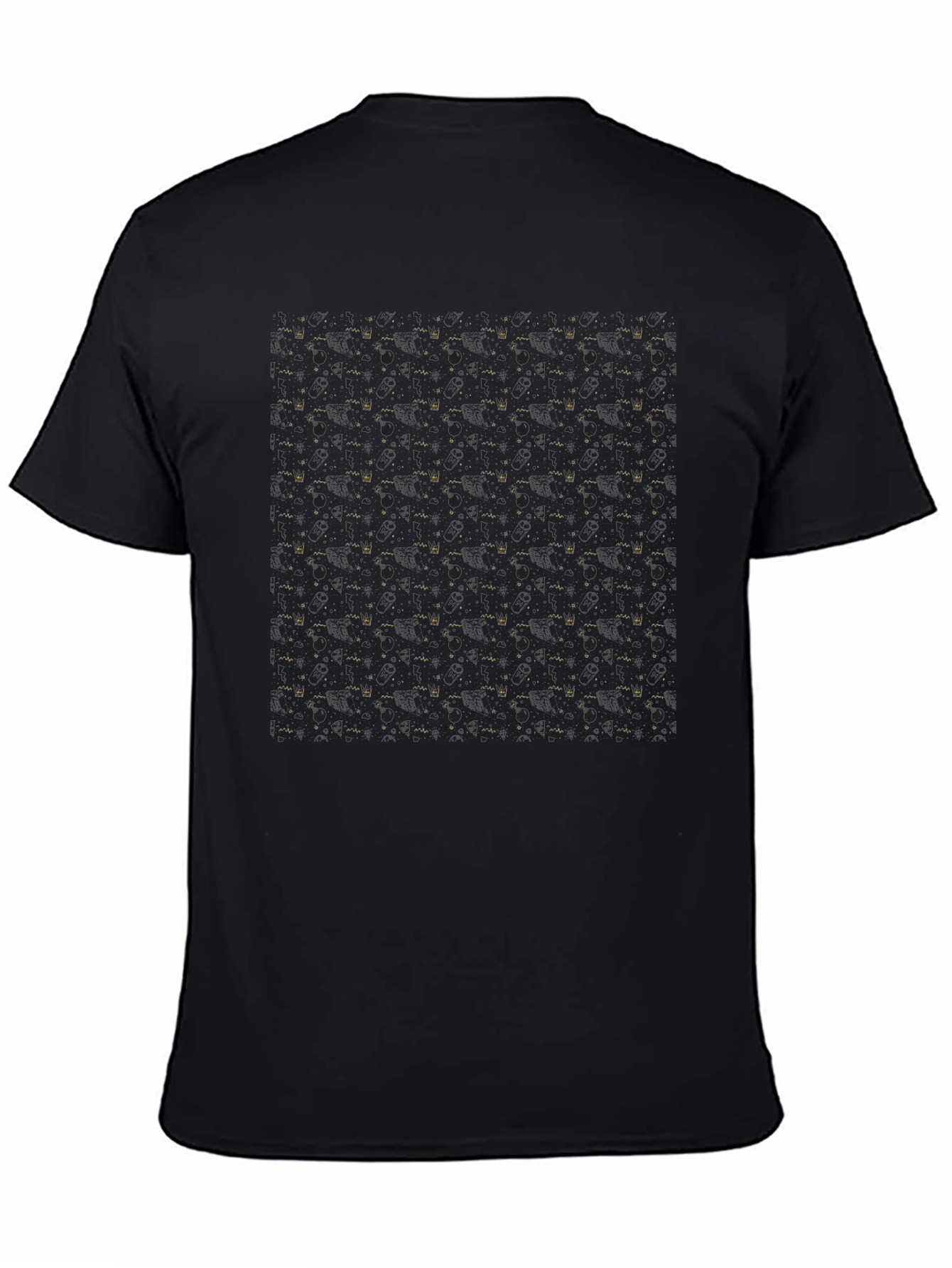 Stylish Black Patterned T-Shirt