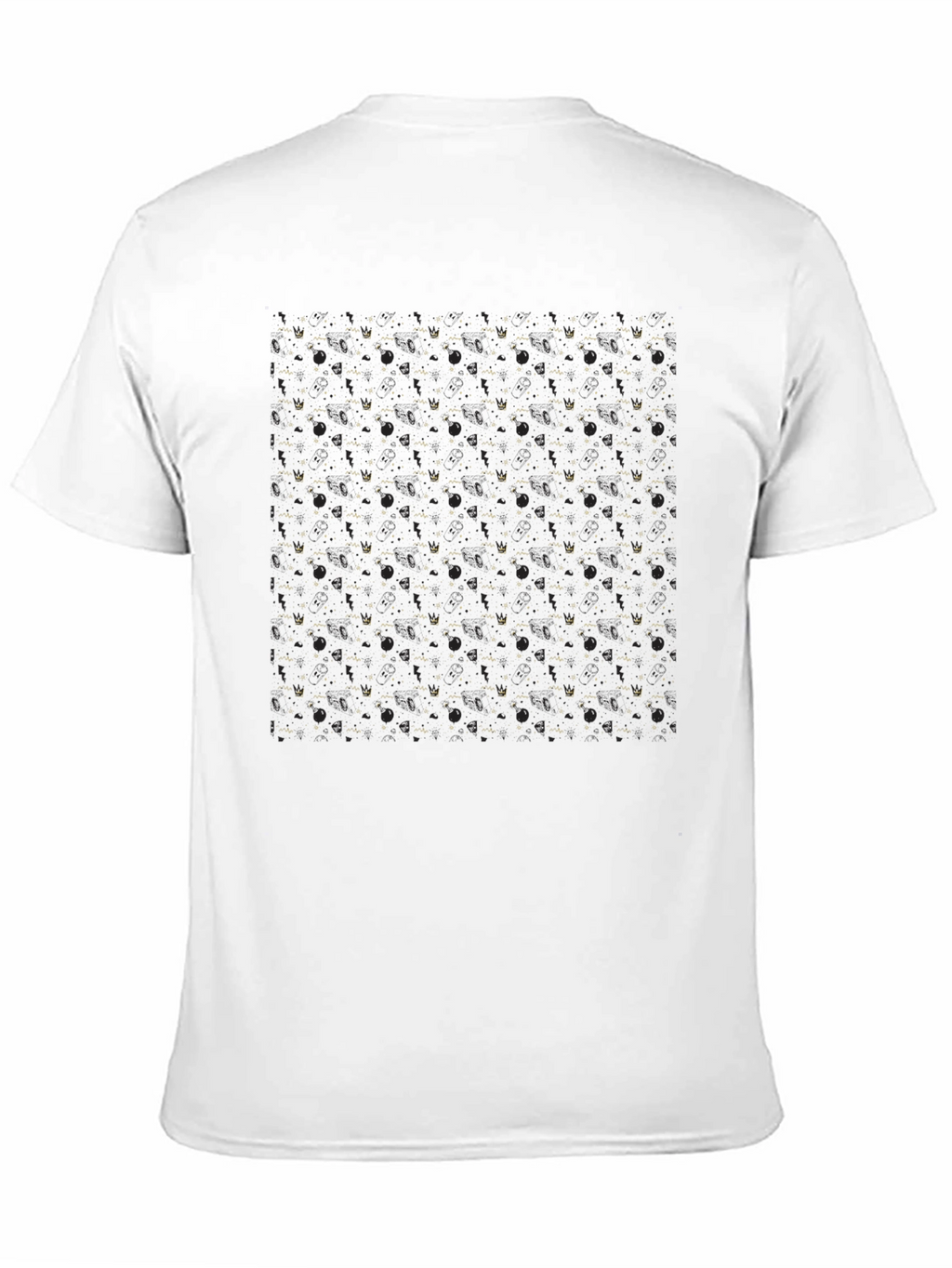 Stylish Black Patterned T-Shirt