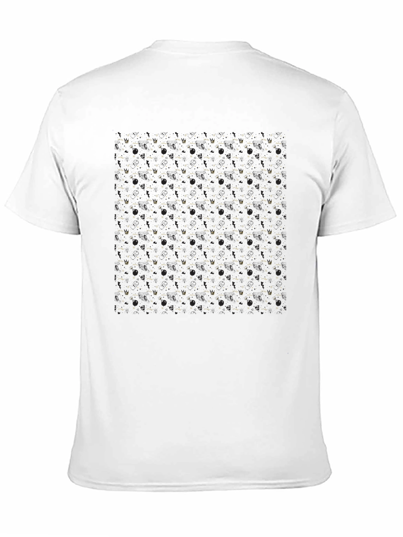 Stylish Black Patterned T-Shirt