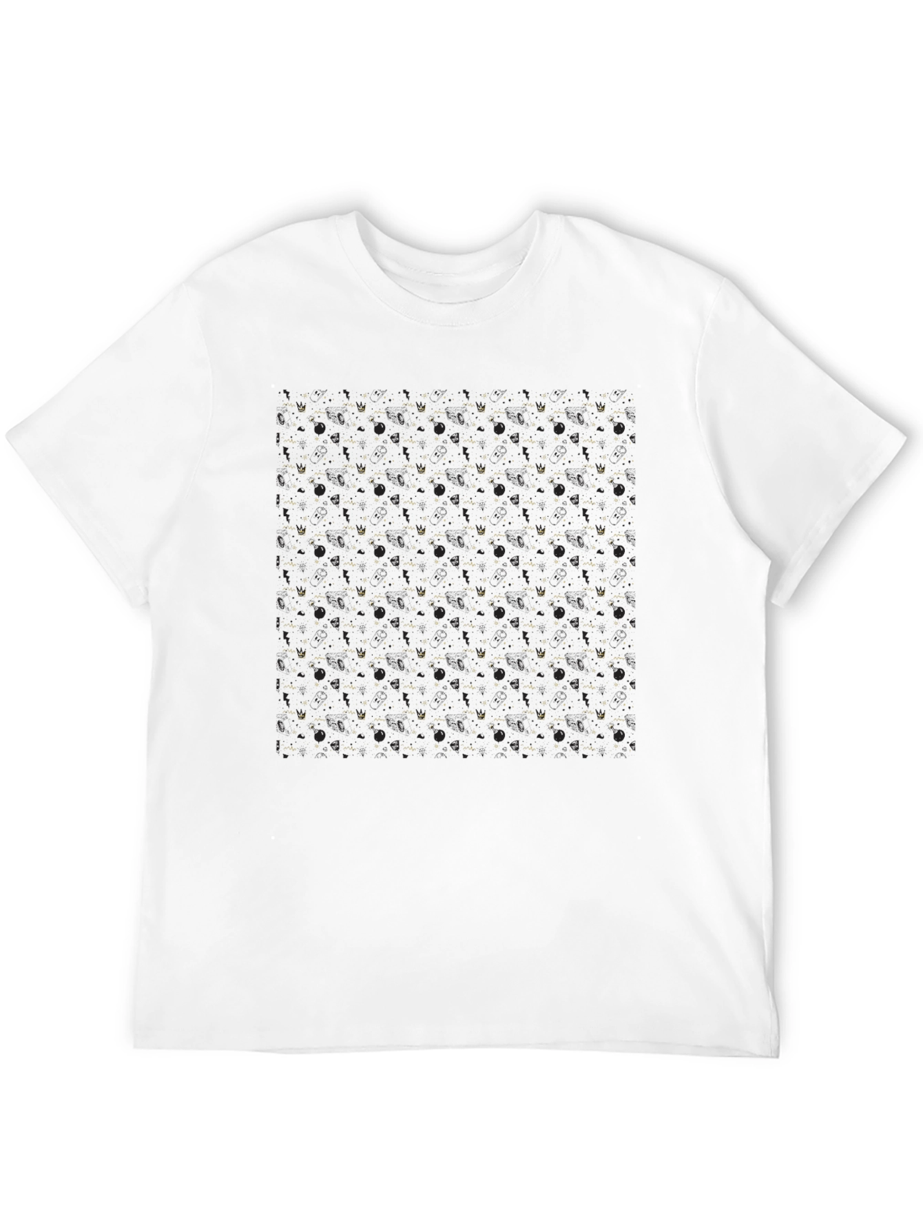 Stylish Black Patterned T-Shirt