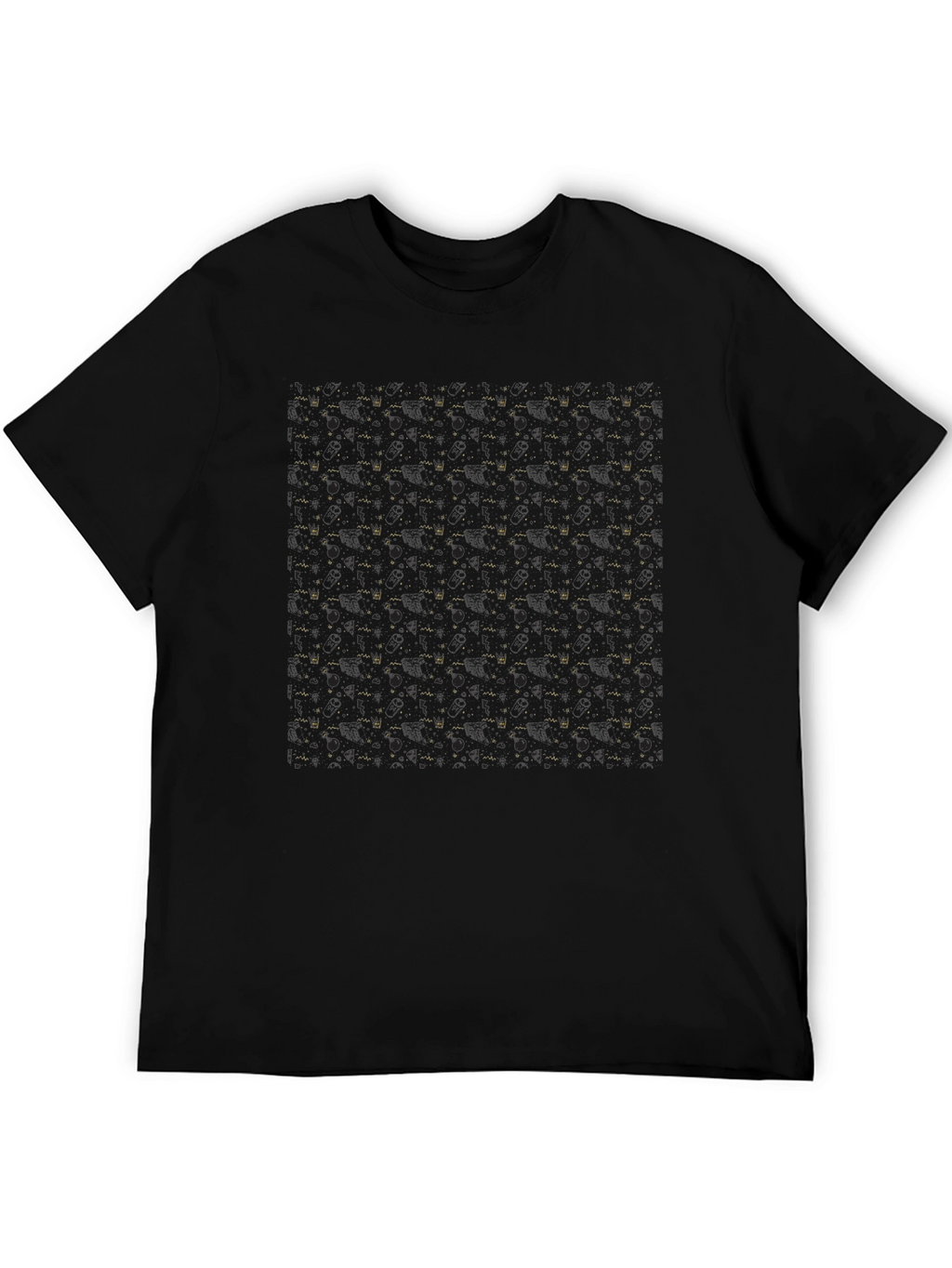 Stylish Black Patterned T-Shirt