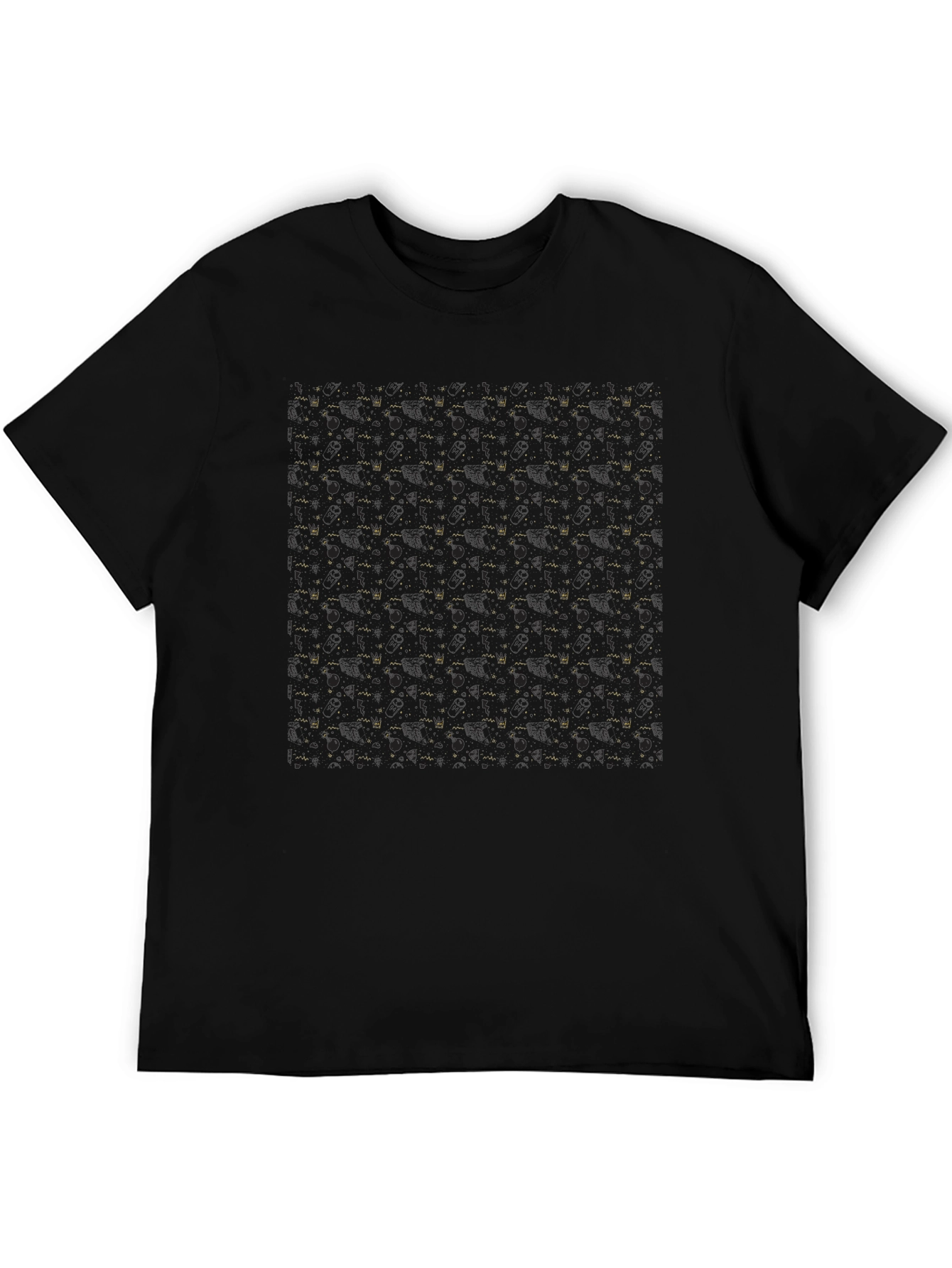 Stylish Black Patterned T-Shirt