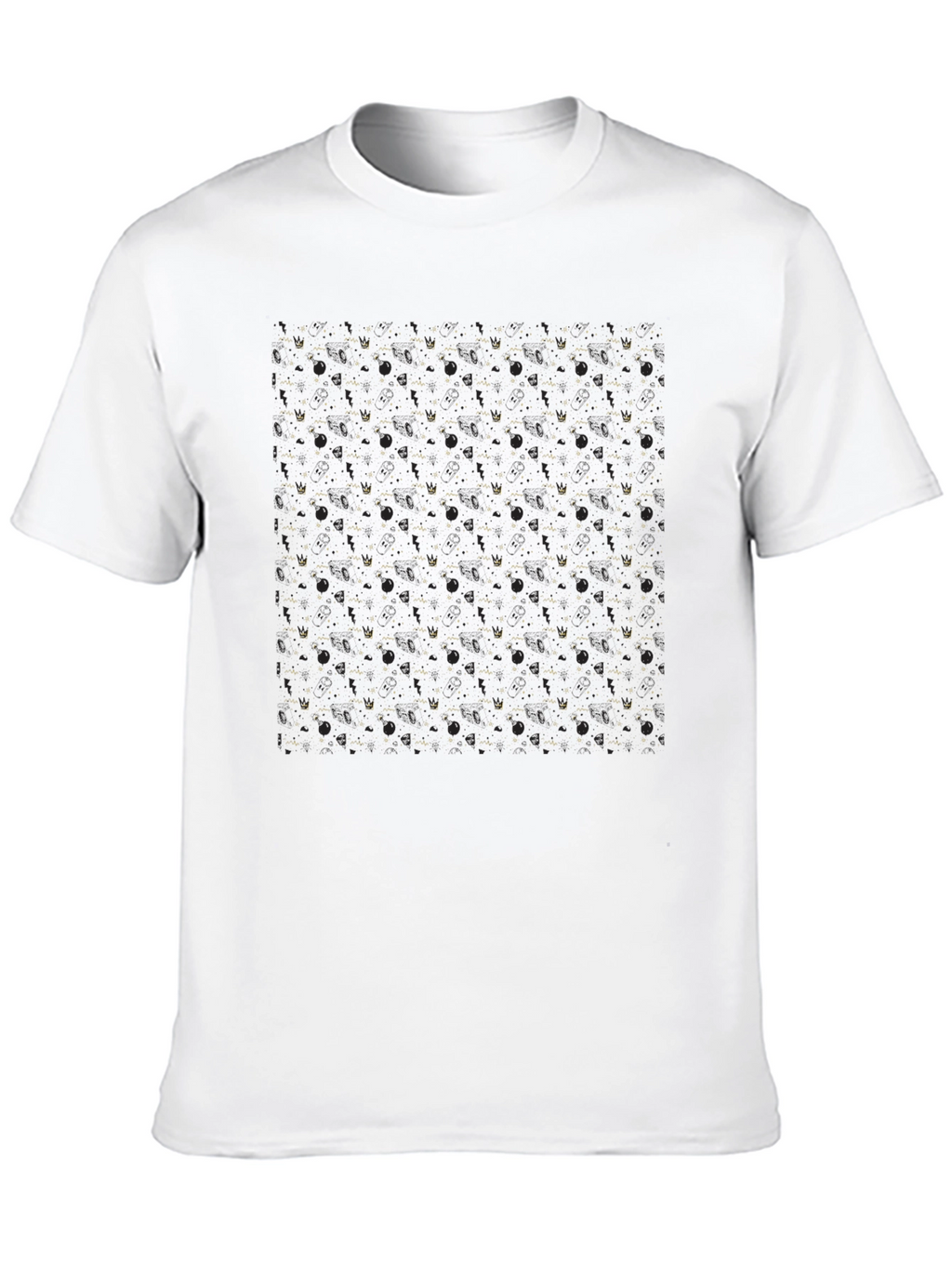 Stylish Black Patterned T-Shirt
