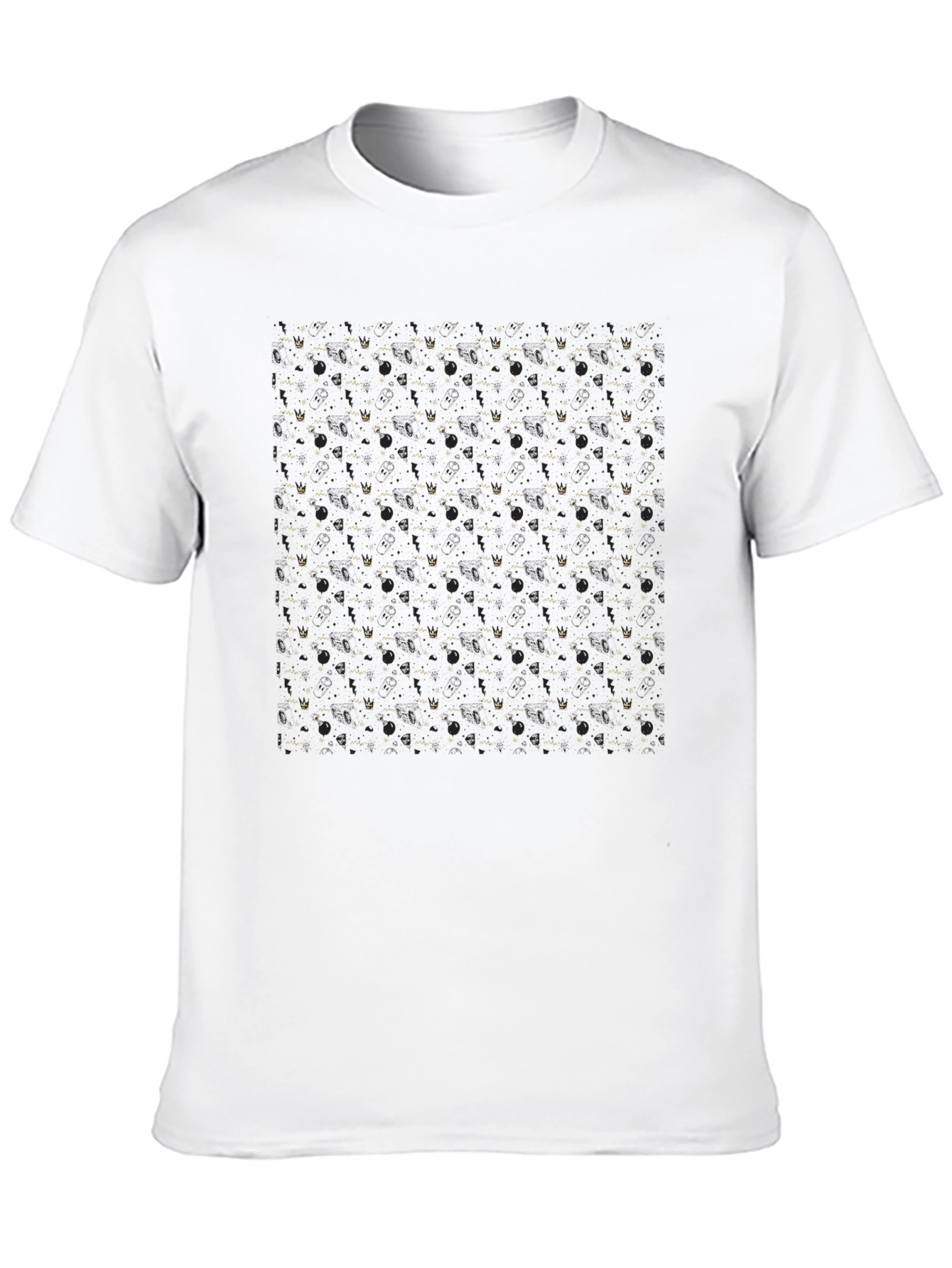 Stylish Black Patterned T-Shirt