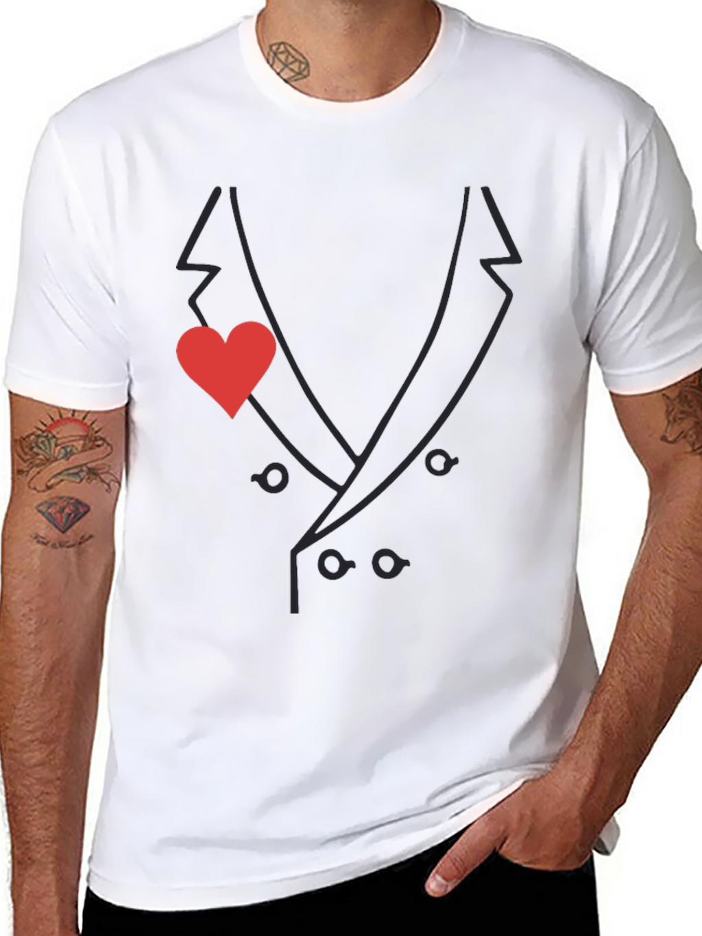 Suit & Heart T-Shirt - Stylish & Unique