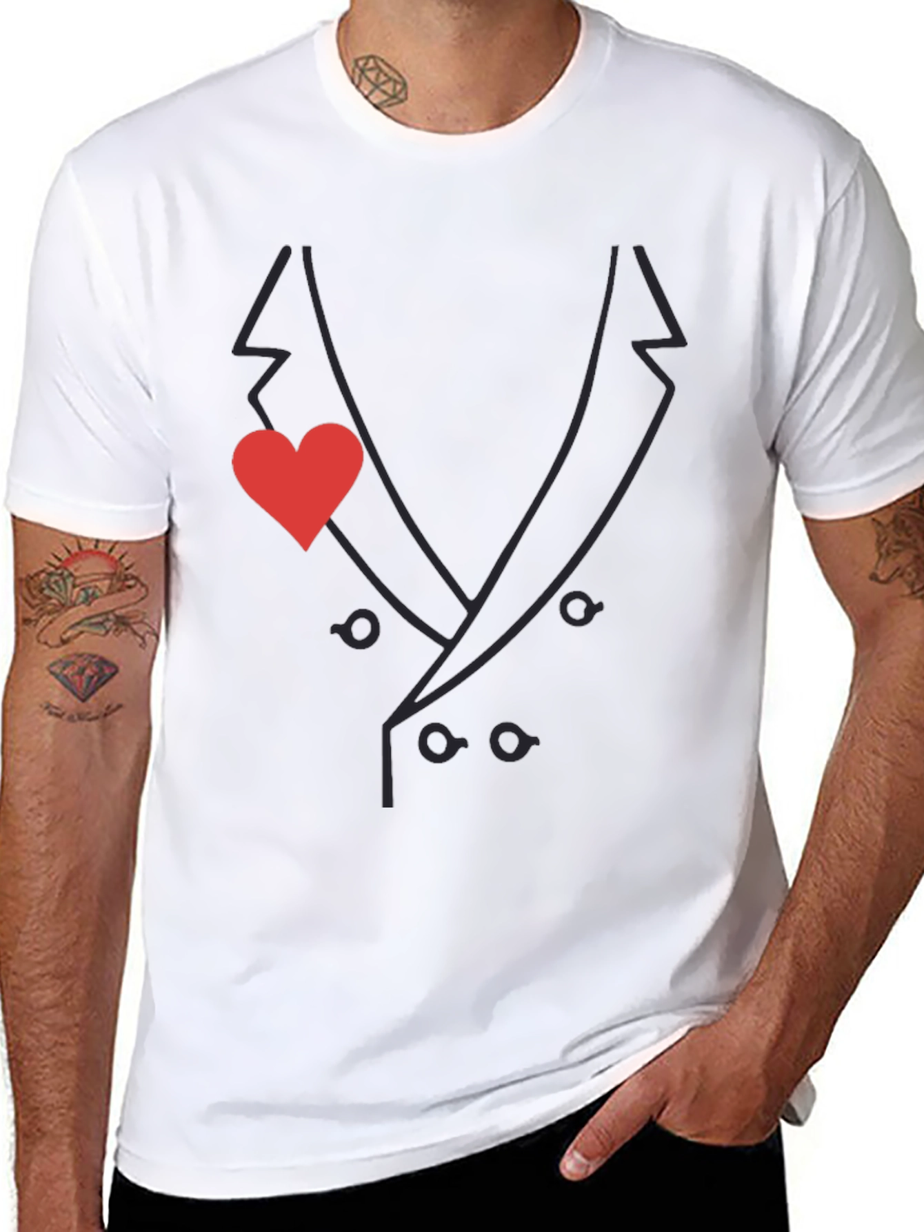 Suit & Heart T-Shirt - Stylish & Unique