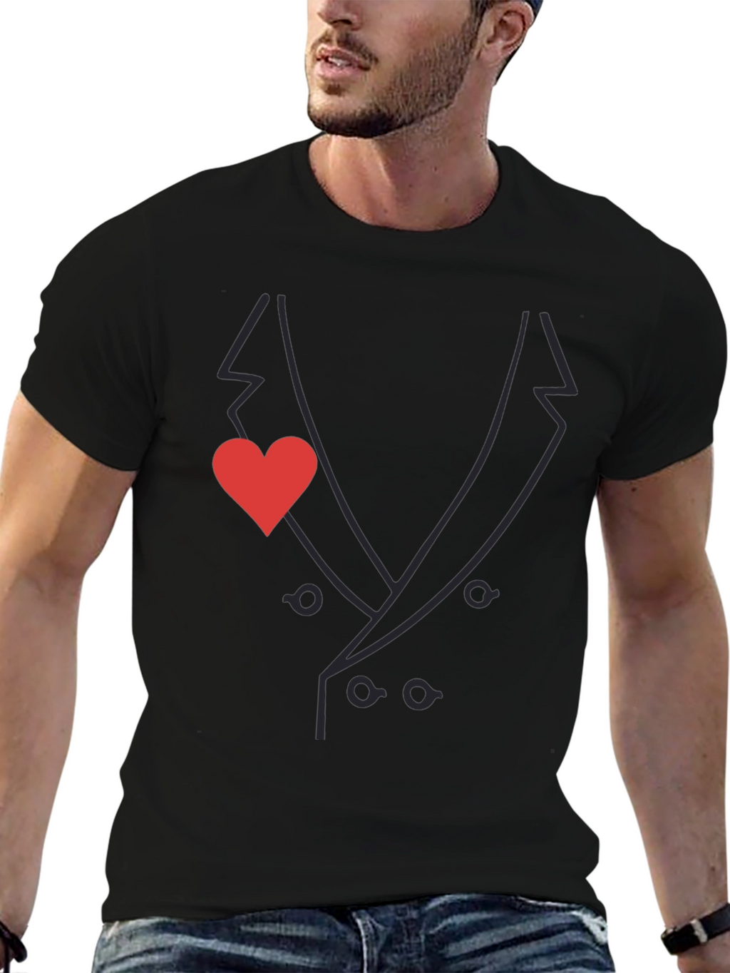 Suit & Heart T-Shirt - Stylish & Unique