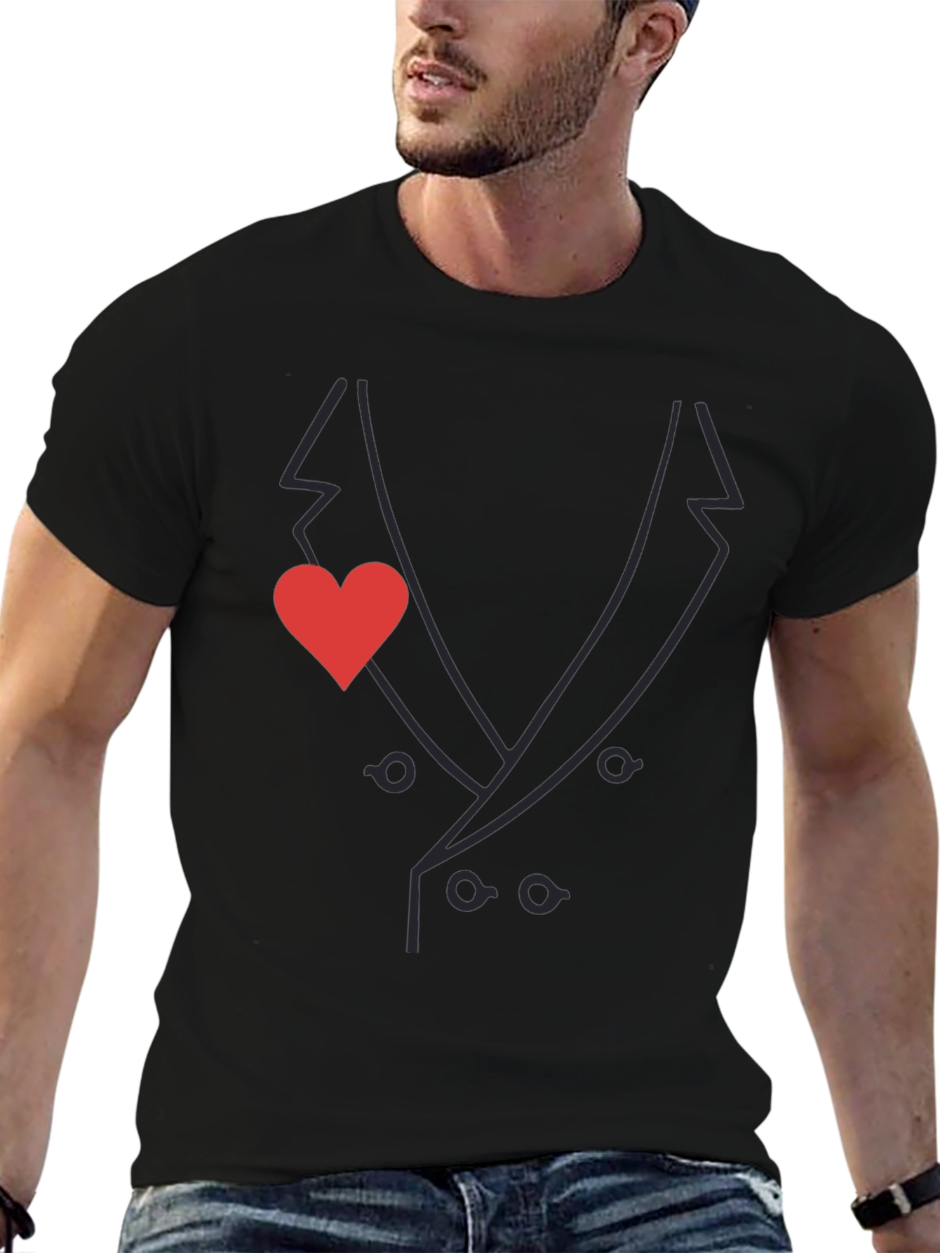 Suit & Heart T-Shirt - Stylish & Unique