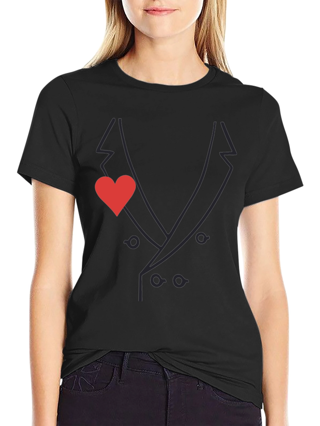 Suit & Heart T-Shirt - Stylish & Unique
