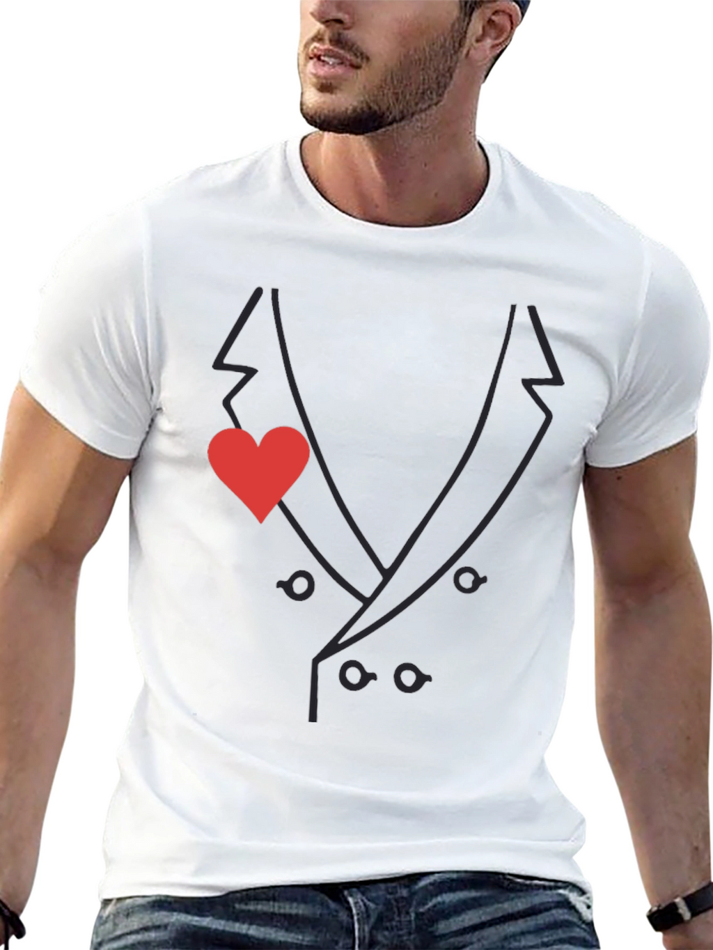 Suit & Heart T-Shirt - Stylish & Unique