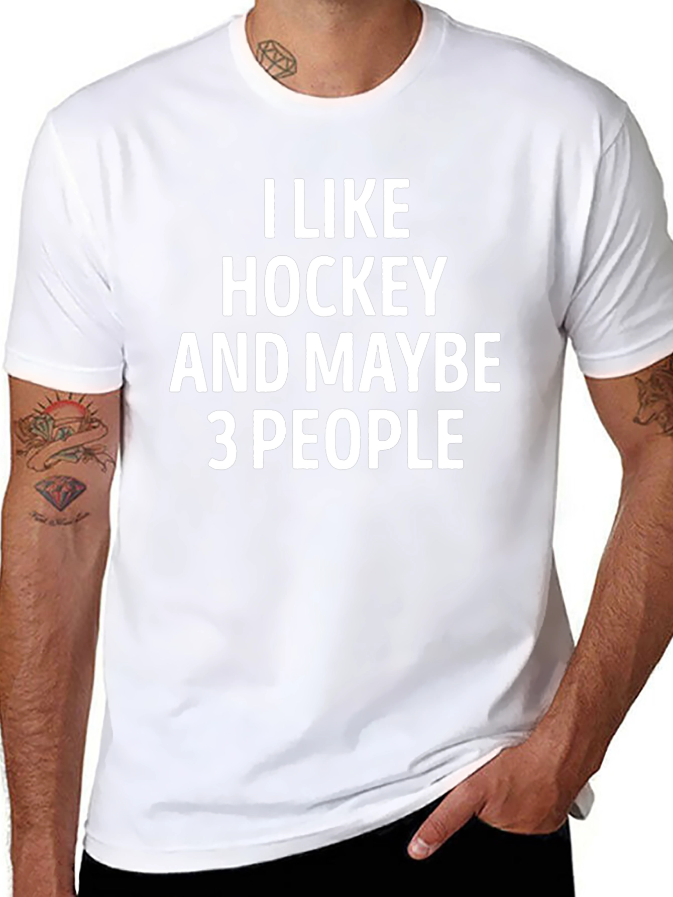 Funny Hockey T-Shirt - I Like Hockey and Maybe 3 People