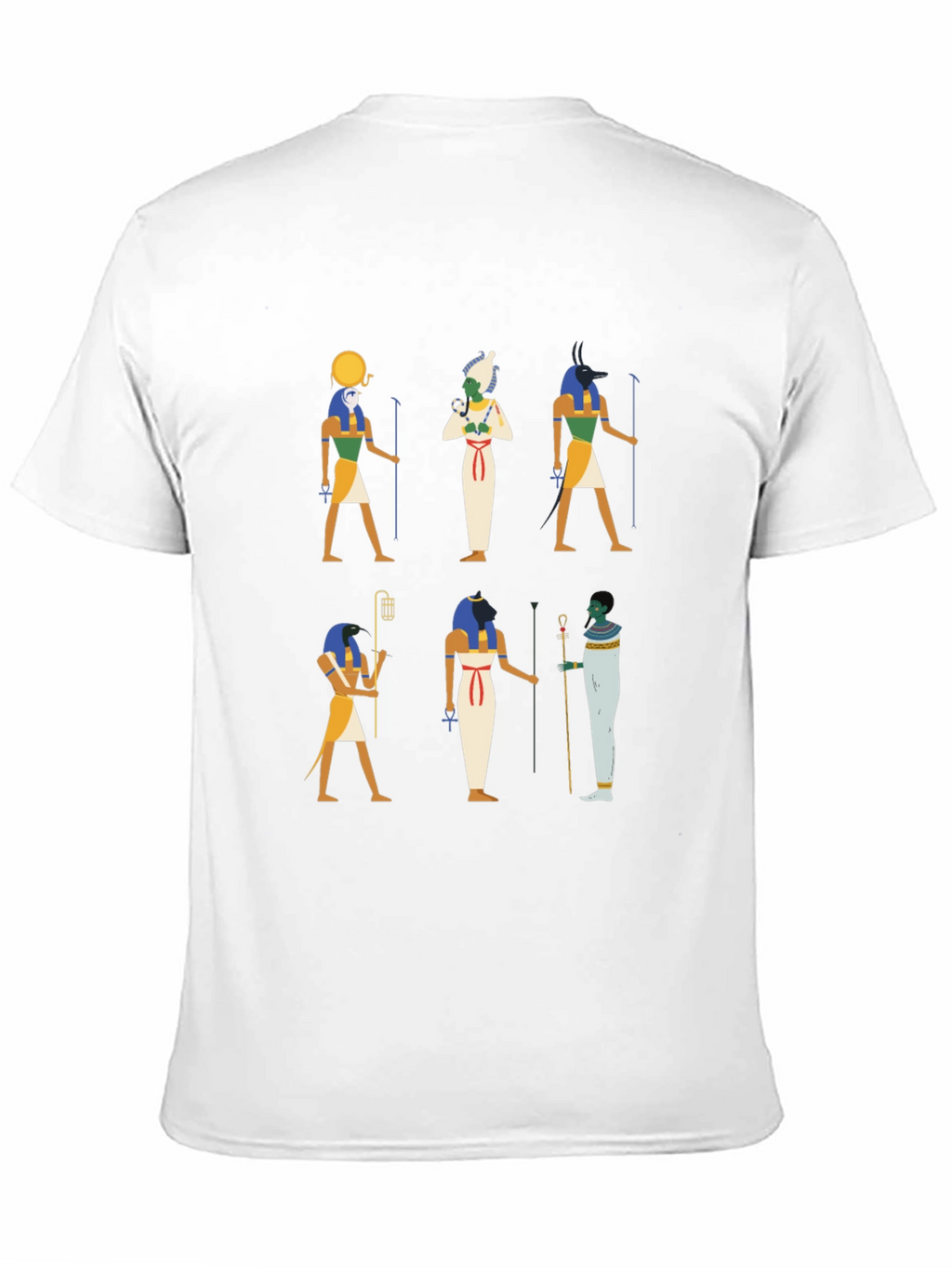 Egyptian Gods Graphic Print Black Tee