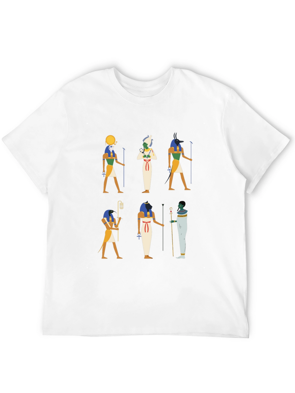 Egyptian Gods Graphic Print Black Tee