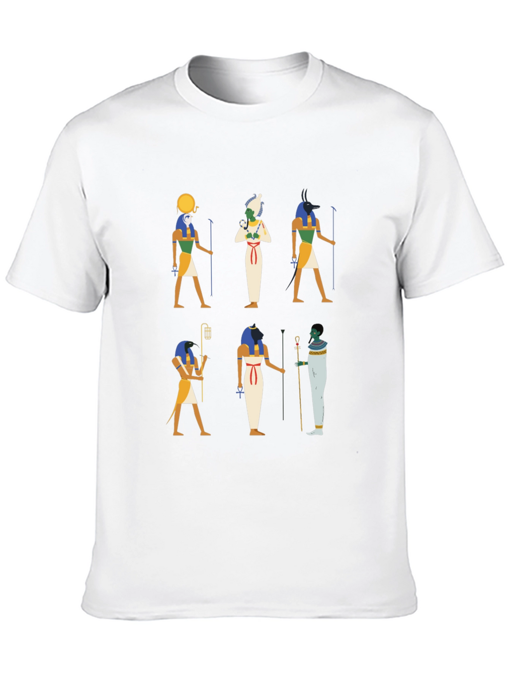 Egyptian Gods Graphic Print Black Tee
