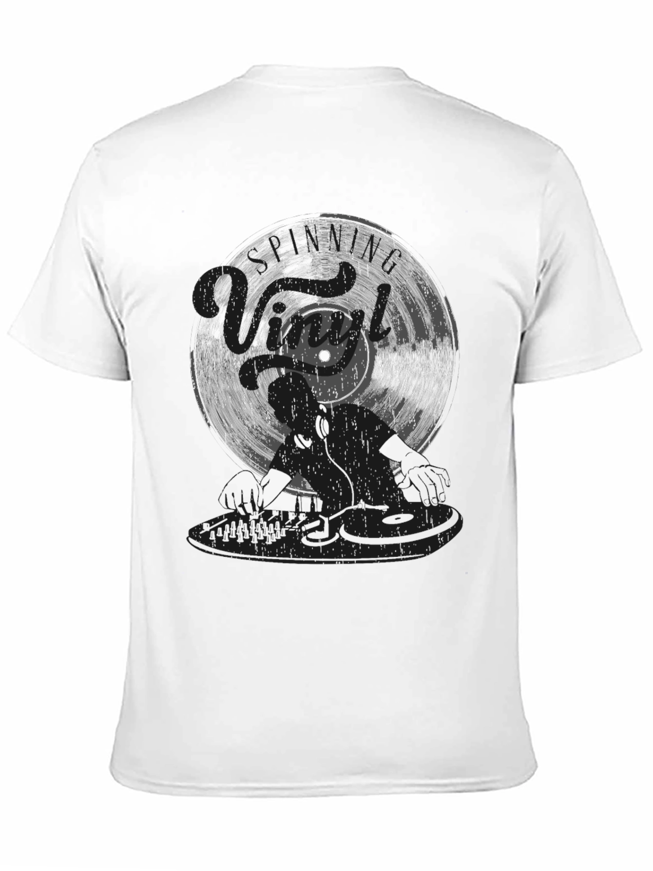 DJ Vinyl Record Graphic Tee - Black