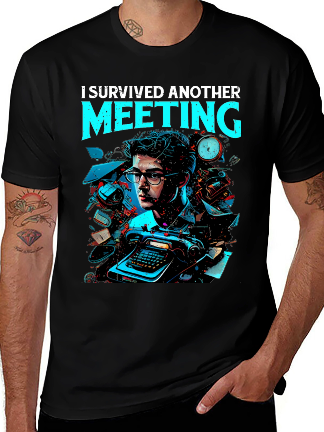 I Survived Another Meeting Graphic Tee