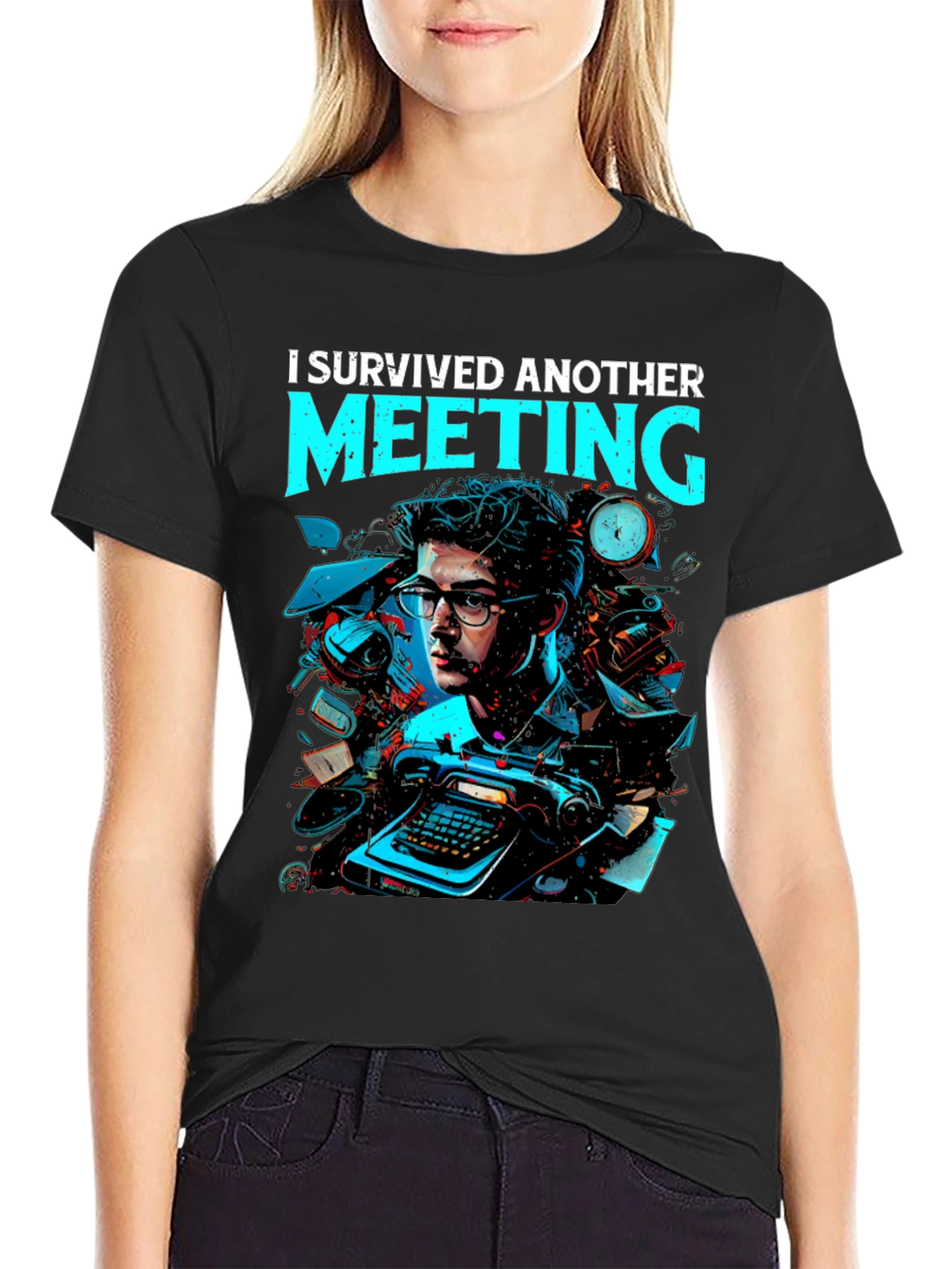 I Survived Another Meeting Graphic Tee