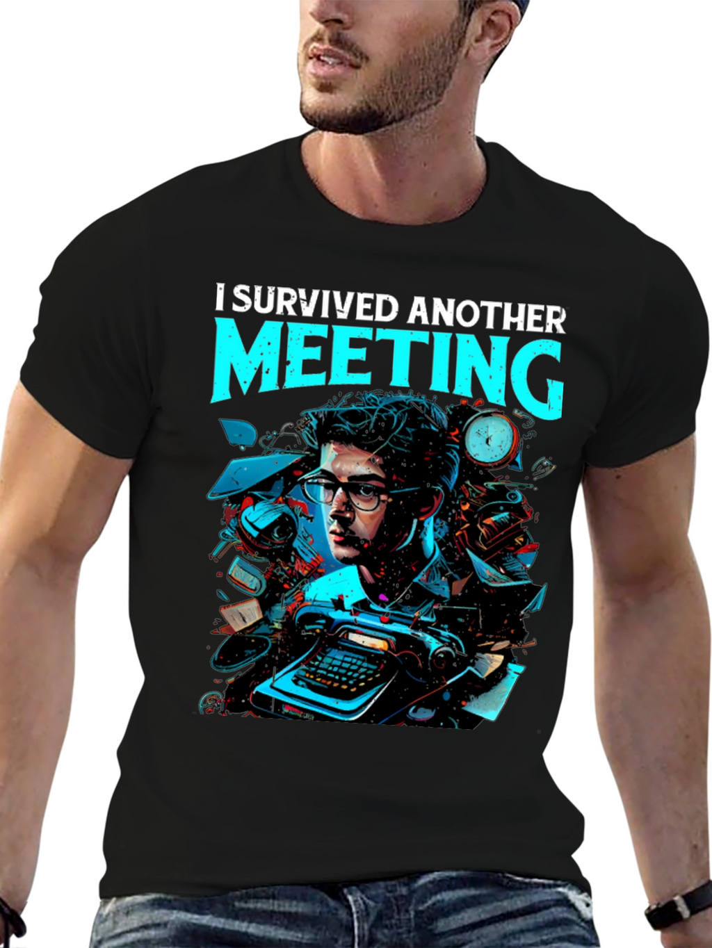 I Survived Another Meeting Graphic Tee