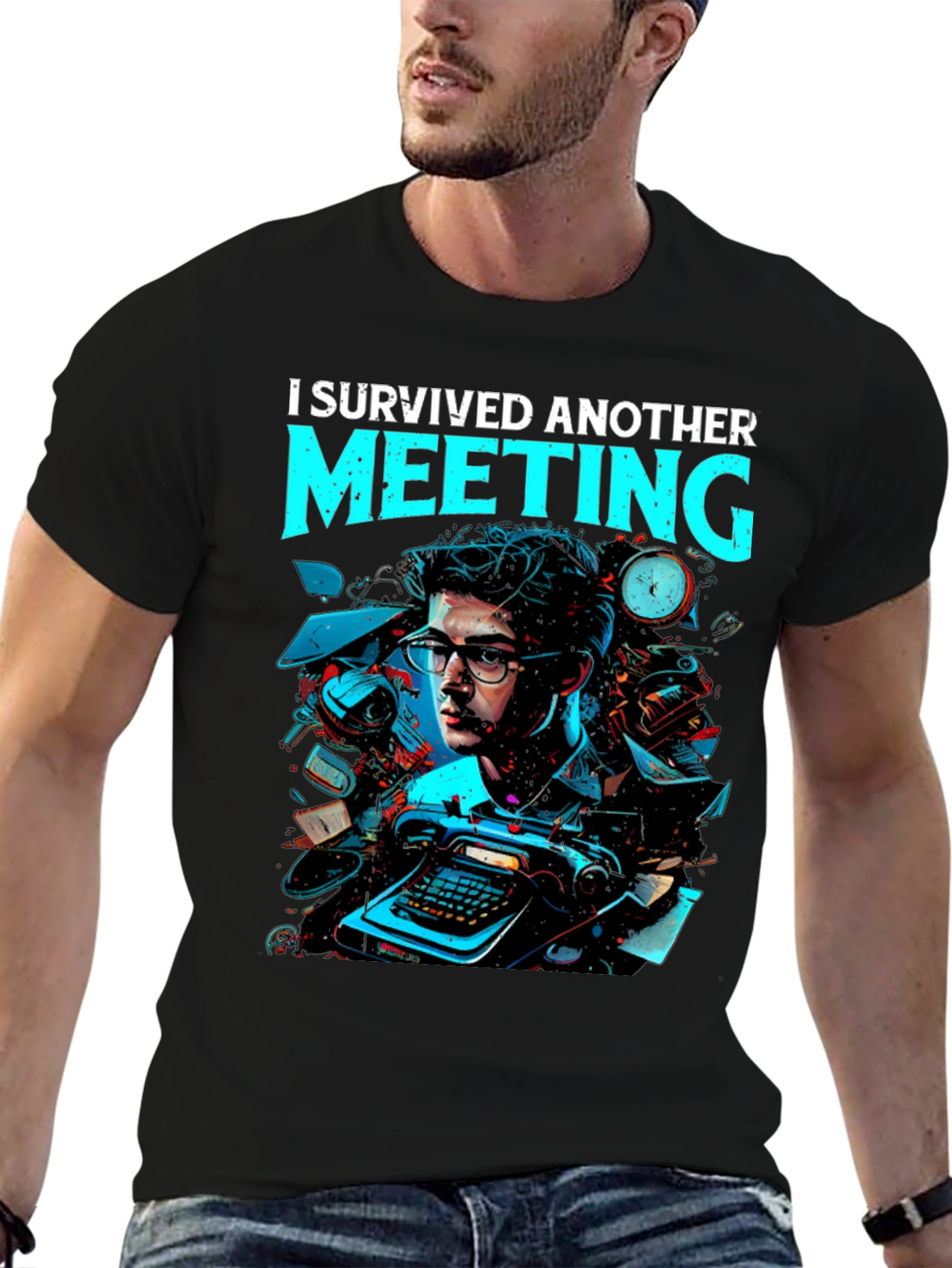 I Survived Another Meeting Graphic Tee