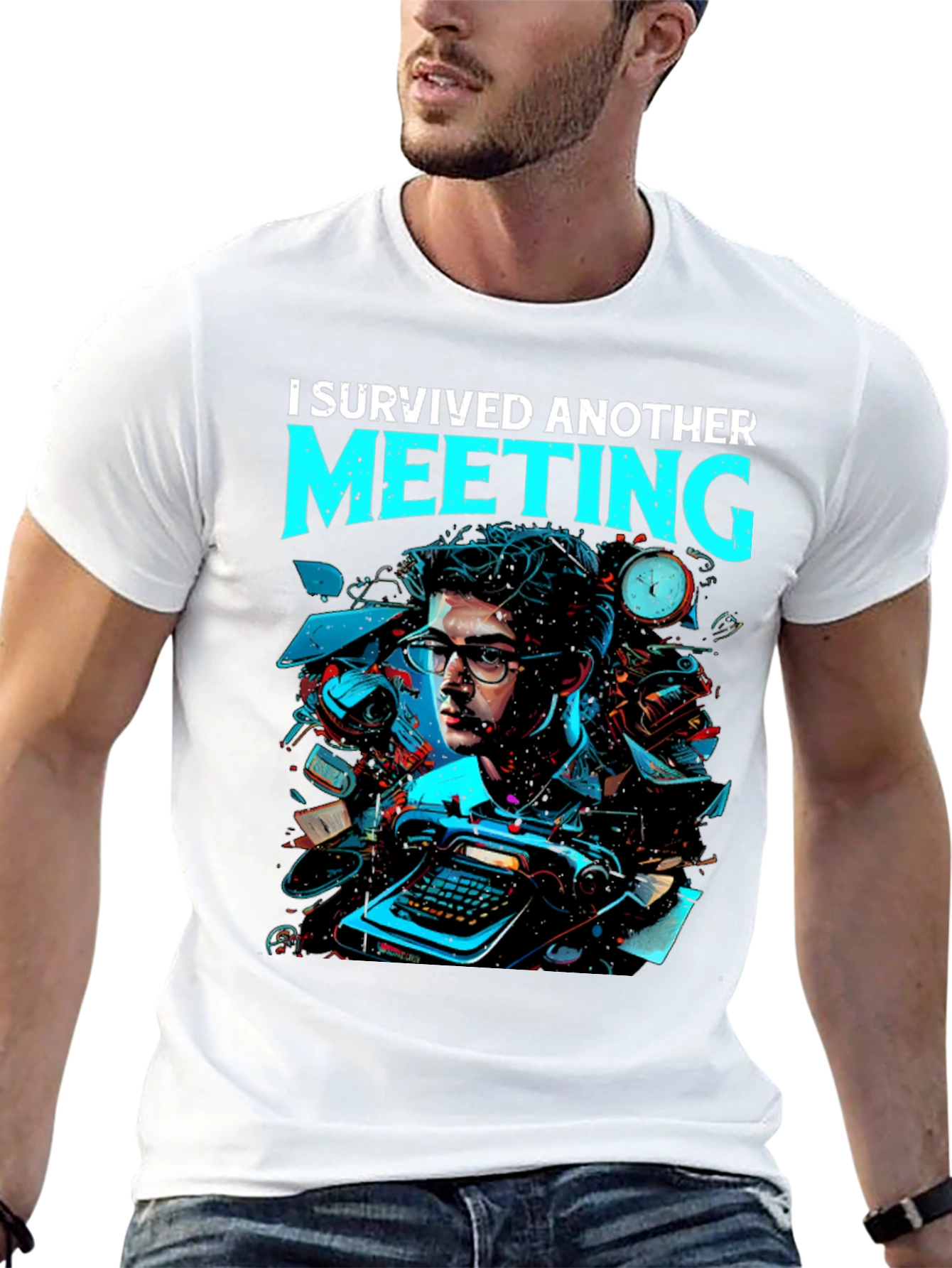 I Survived Another Meeting Graphic Tee