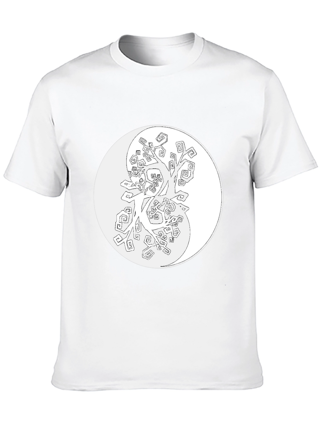 Yin Yang Tree Graphic Tee - Black Cotton Blend