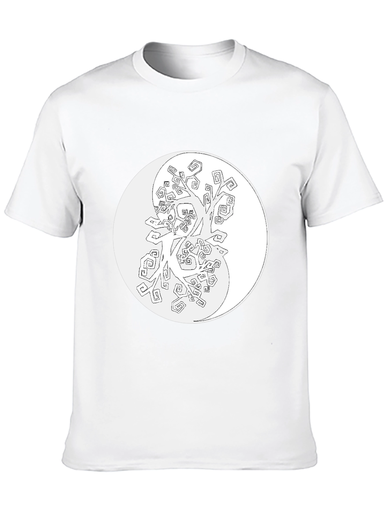 Yin Yang Tree Graphic Tee - Black Cotton Blend