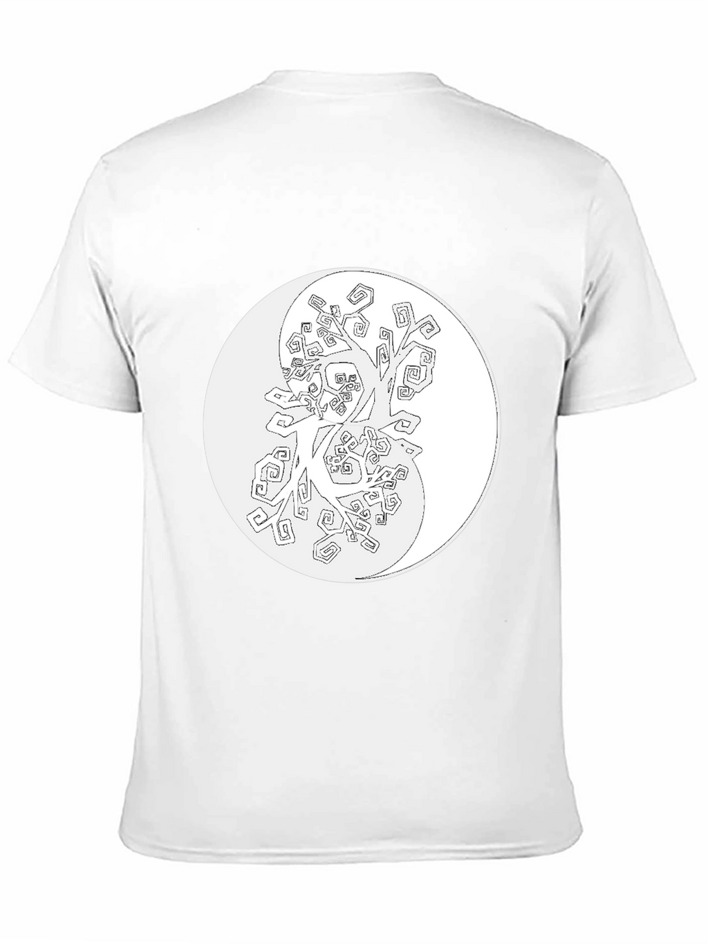 Yin Yang Tree Graphic Tee - Black Cotton Blend