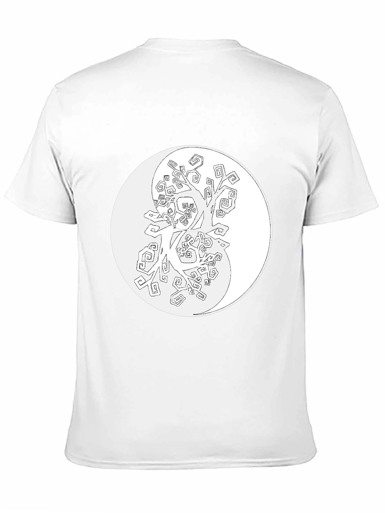 Yin Yang Tree Graphic Tee - Black Cotton Blend