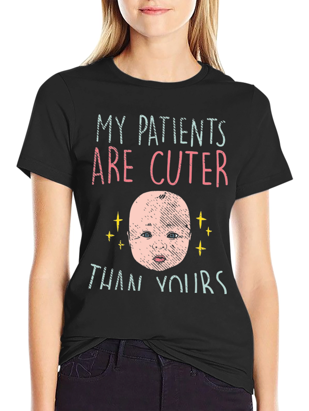 My Patients Are Cuter Than Yours Black T-Shirt