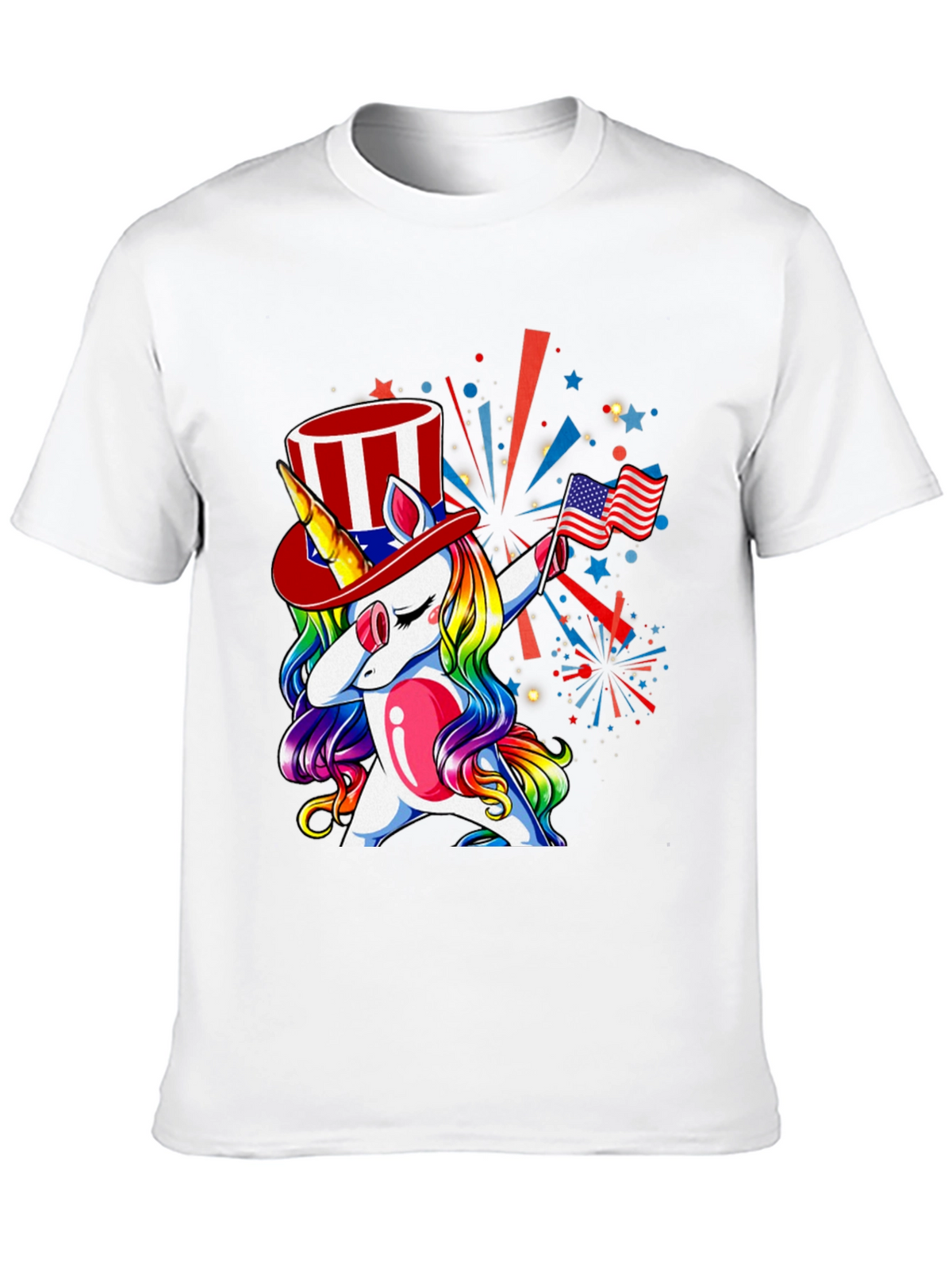 Patriotic Unicorn Dab T-Shirt - USA Pride