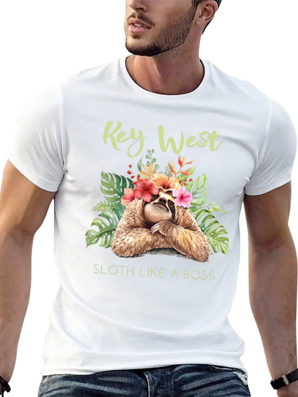 Key West Sloth Graphic T-Shirt