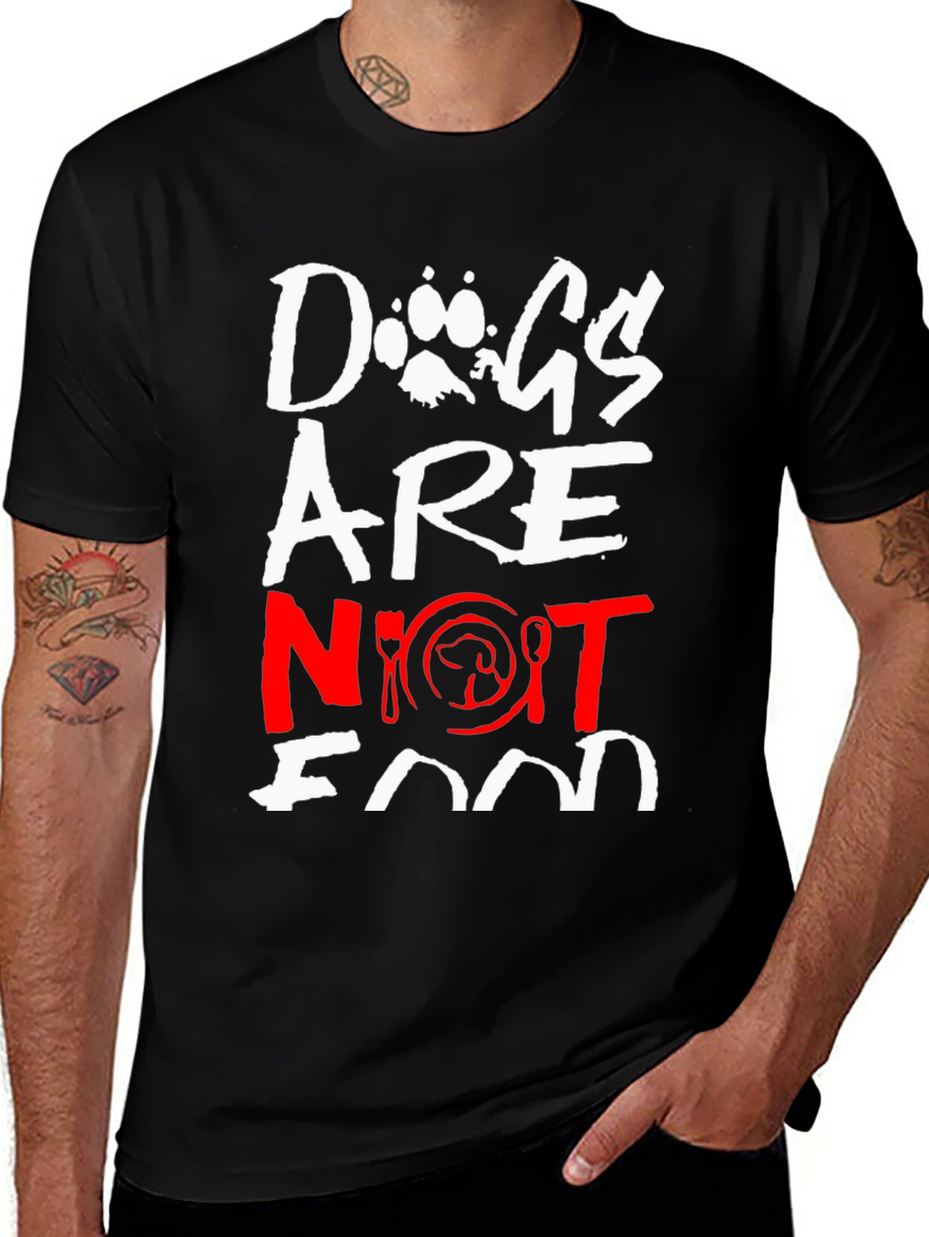 Dogs Are Not Food Graphic Tee - Ethical Statement T-Shirt