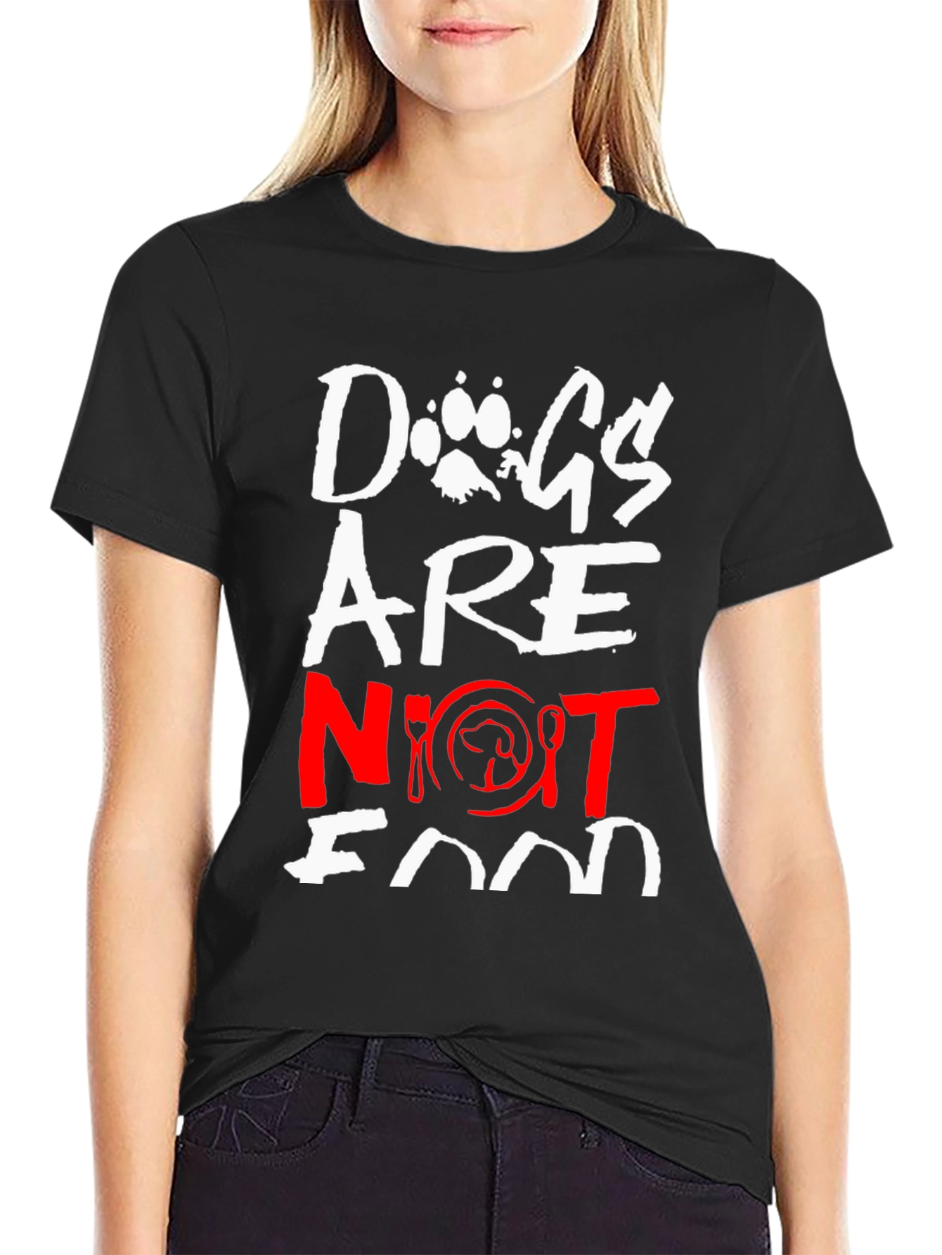 Dogs Are Not Food Graphic Tee - Ethical Statement T-Shirt