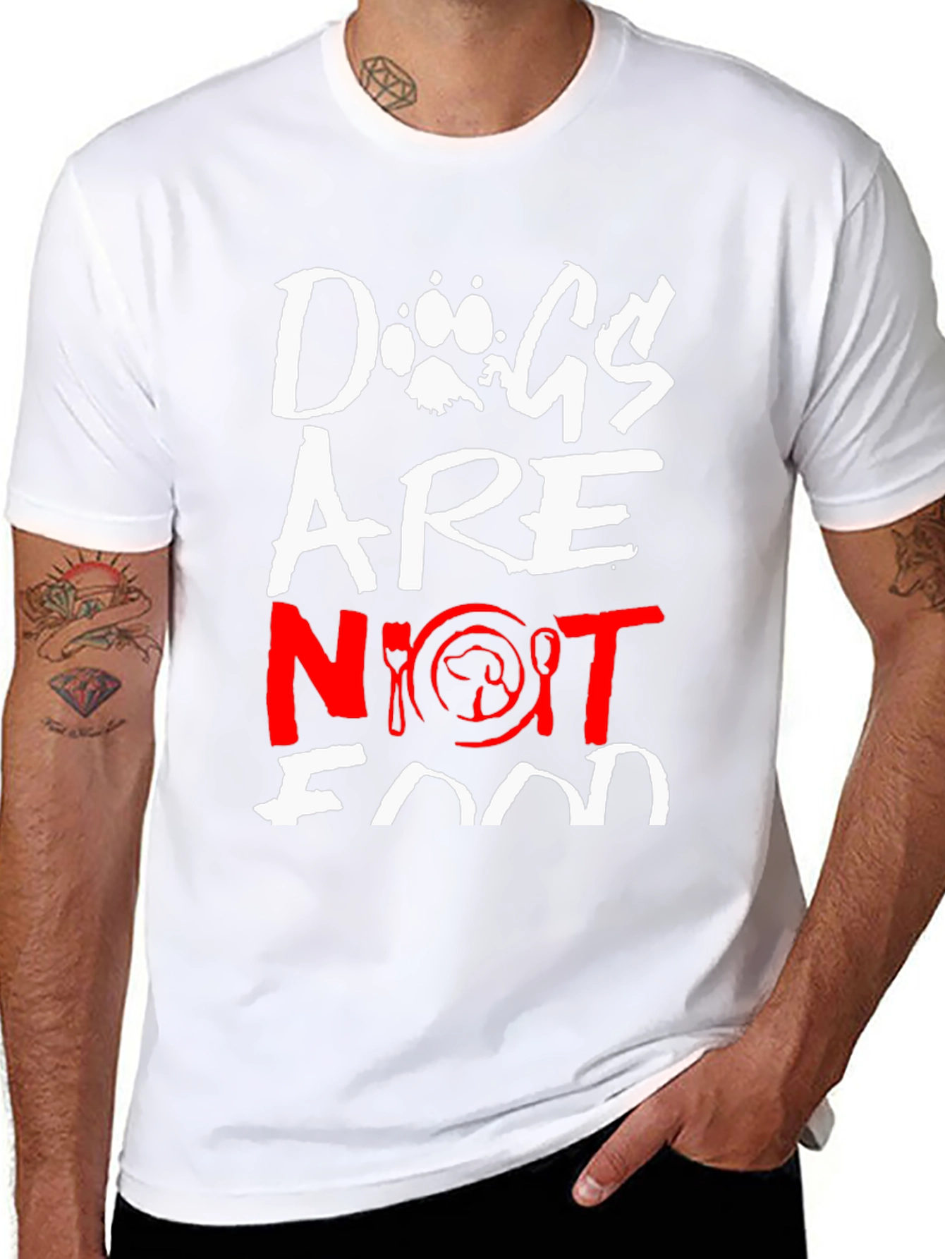 Dogs Are Not Food Graphic Tee - Ethical Statement T-Shirt