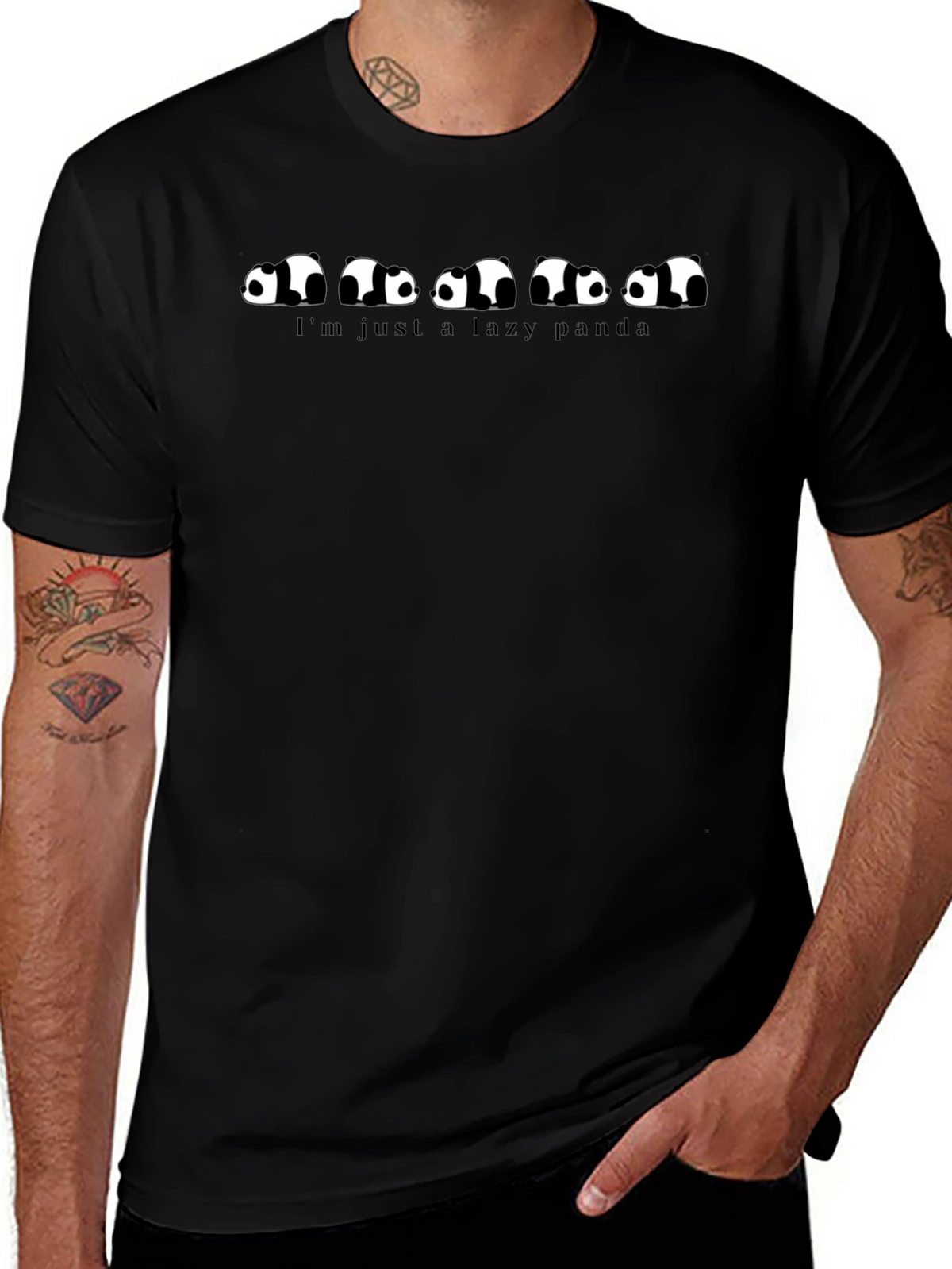 Lazy Panda Graphic Tee - Cool & Comfy Black T-Shirt