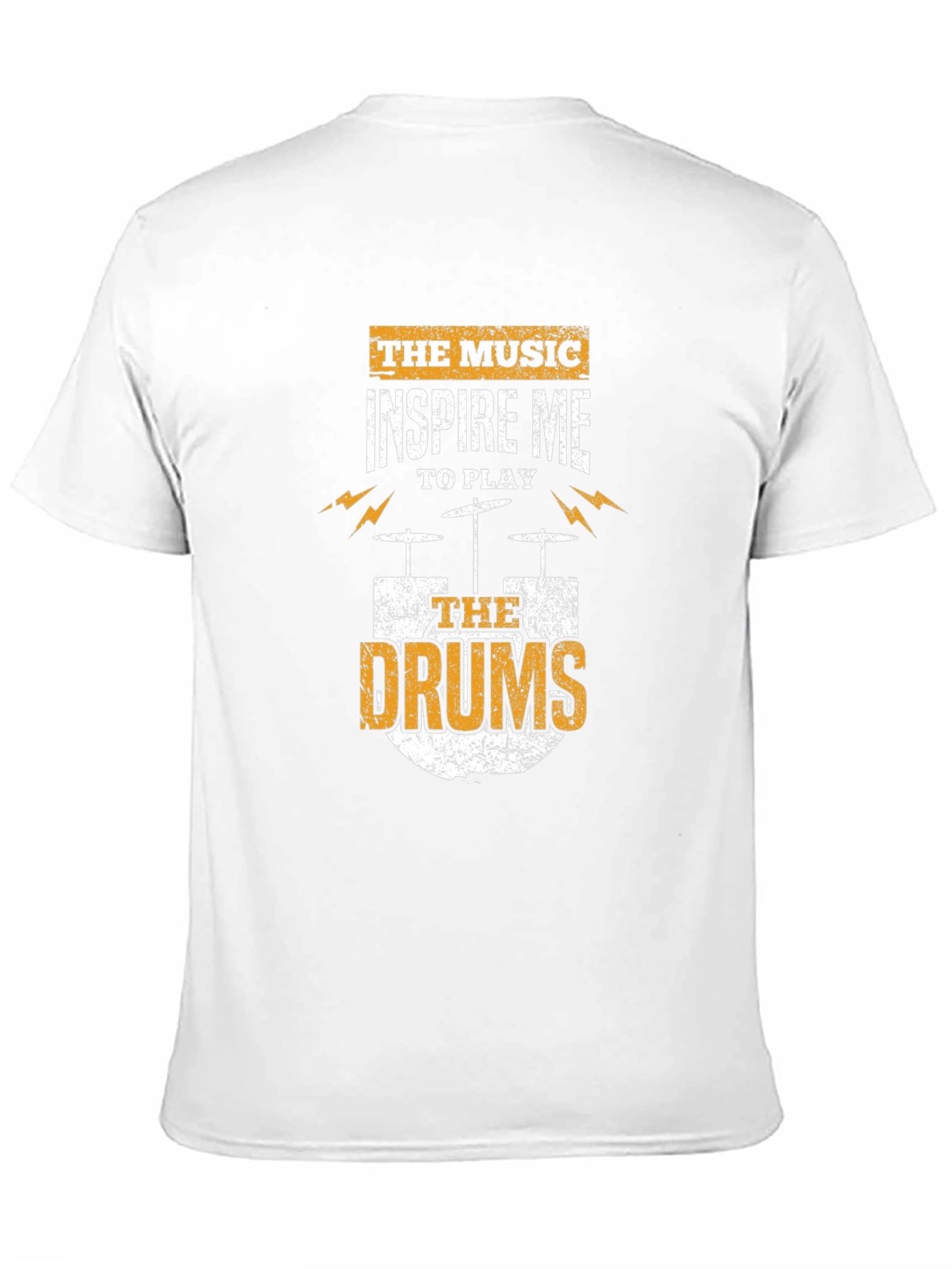 Music Inspires Drums Graphic Tee - Black Cotton T-Shirt