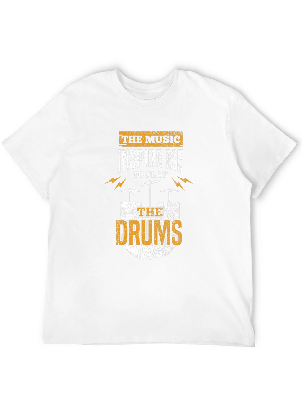 Music Inspires Drums Graphic Tee - Black Cotton T-Shirt