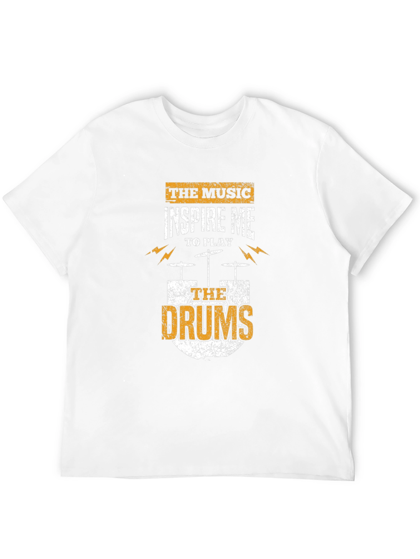 Music Inspires Drums Graphic Tee - Black Cotton T-Shirt