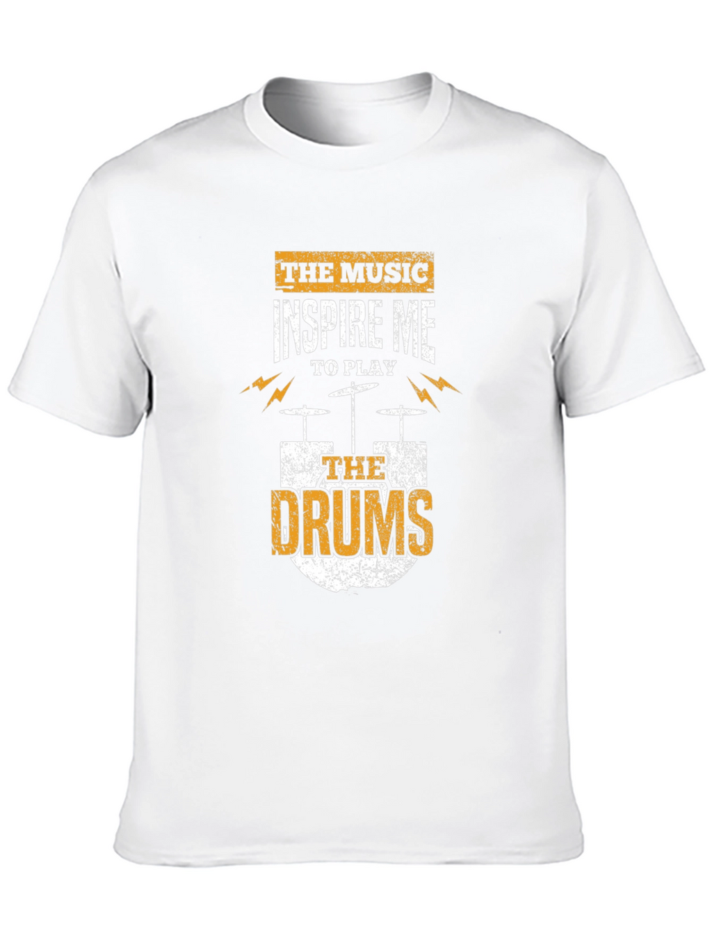 Music Inspires Drums Graphic Tee - Black Cotton T-Shirt