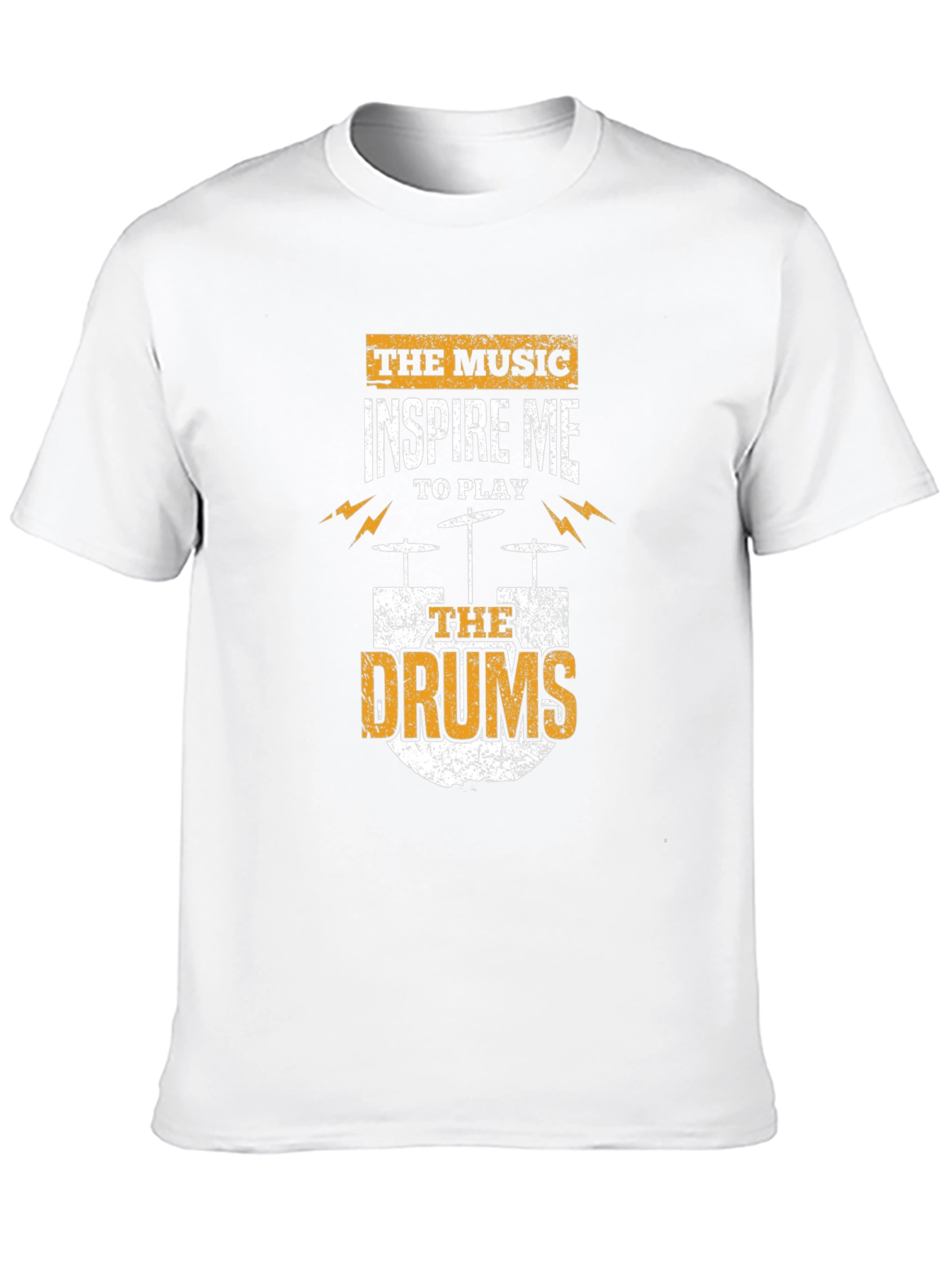 Music Inspires Drums Graphic Tee - Black Cotton T-Shirt