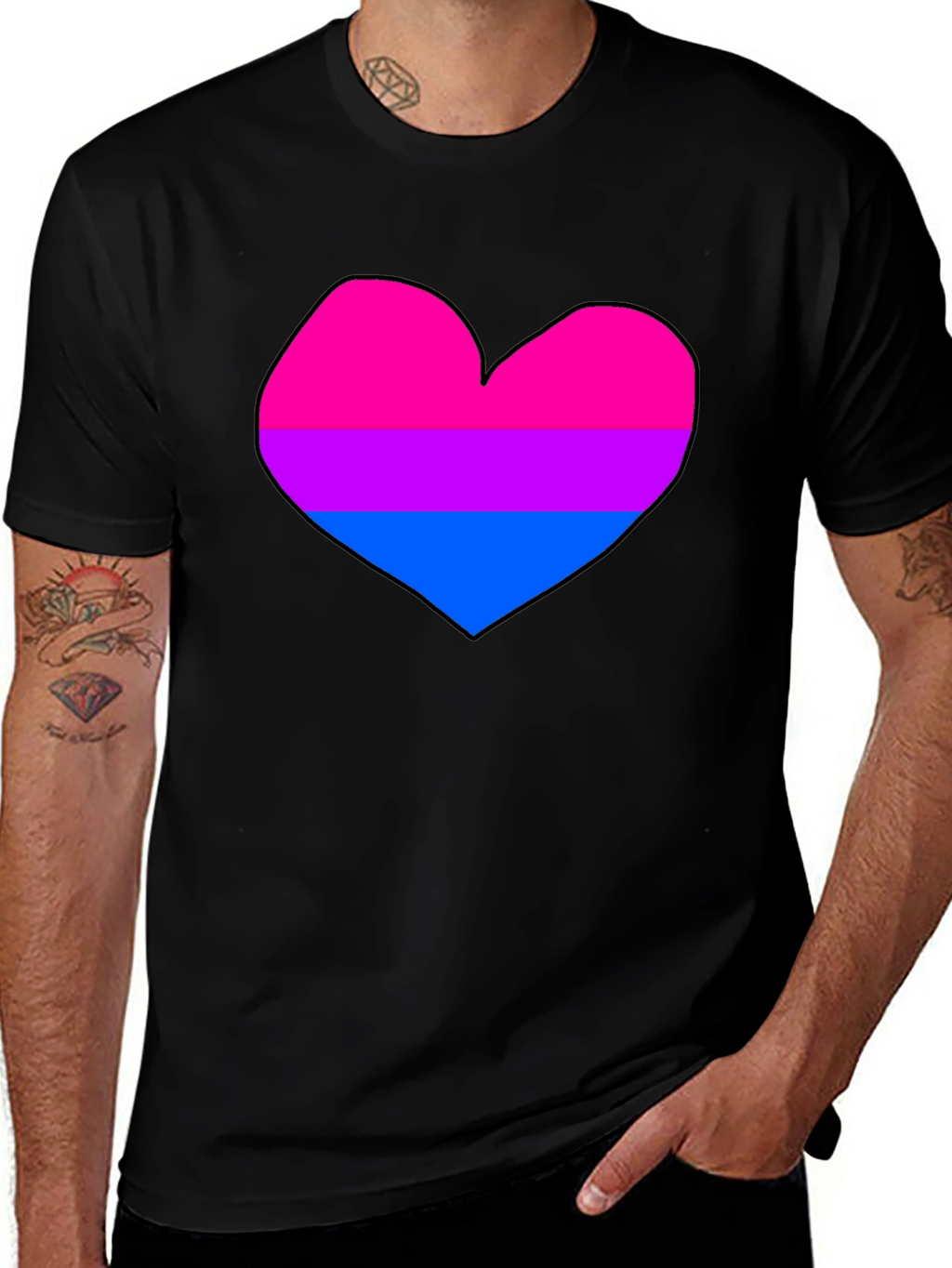 Bisexual Pride Heart T-Shirt
