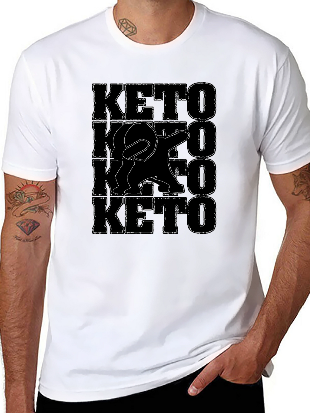 Keto Dab Graphic Tee - Black