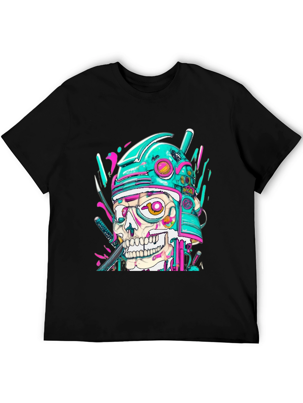 Cyber Samurai Skull Graphic Tee