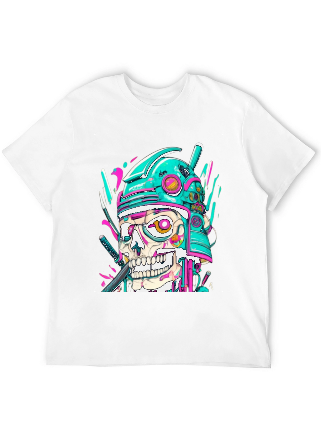 Cyber Samurai Skull Graphic Tee