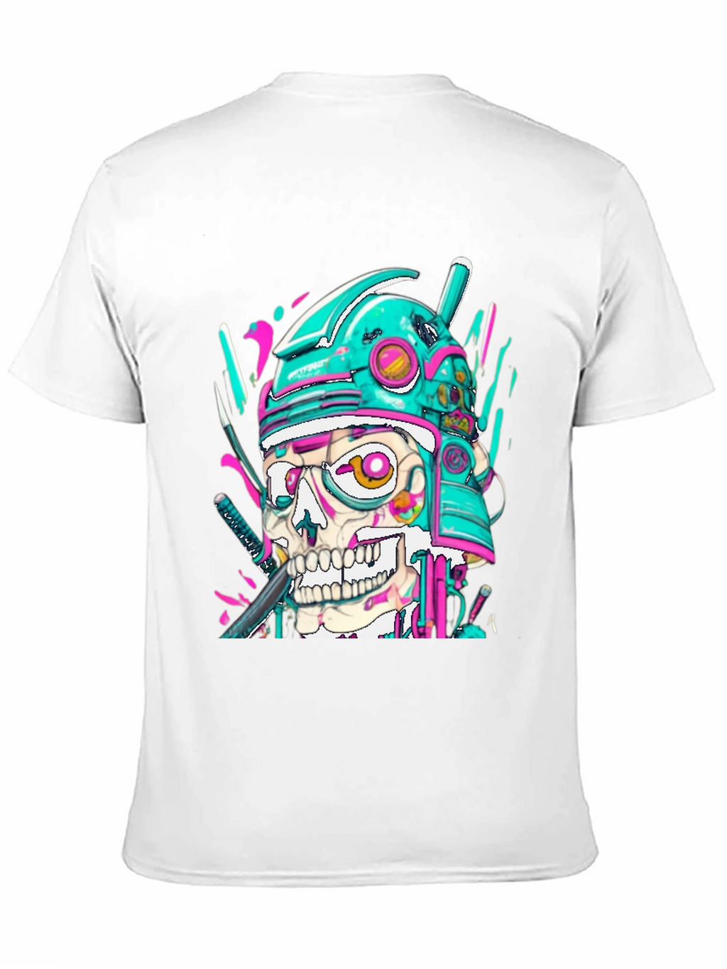 Cyber Samurai Skull Graphic Tee